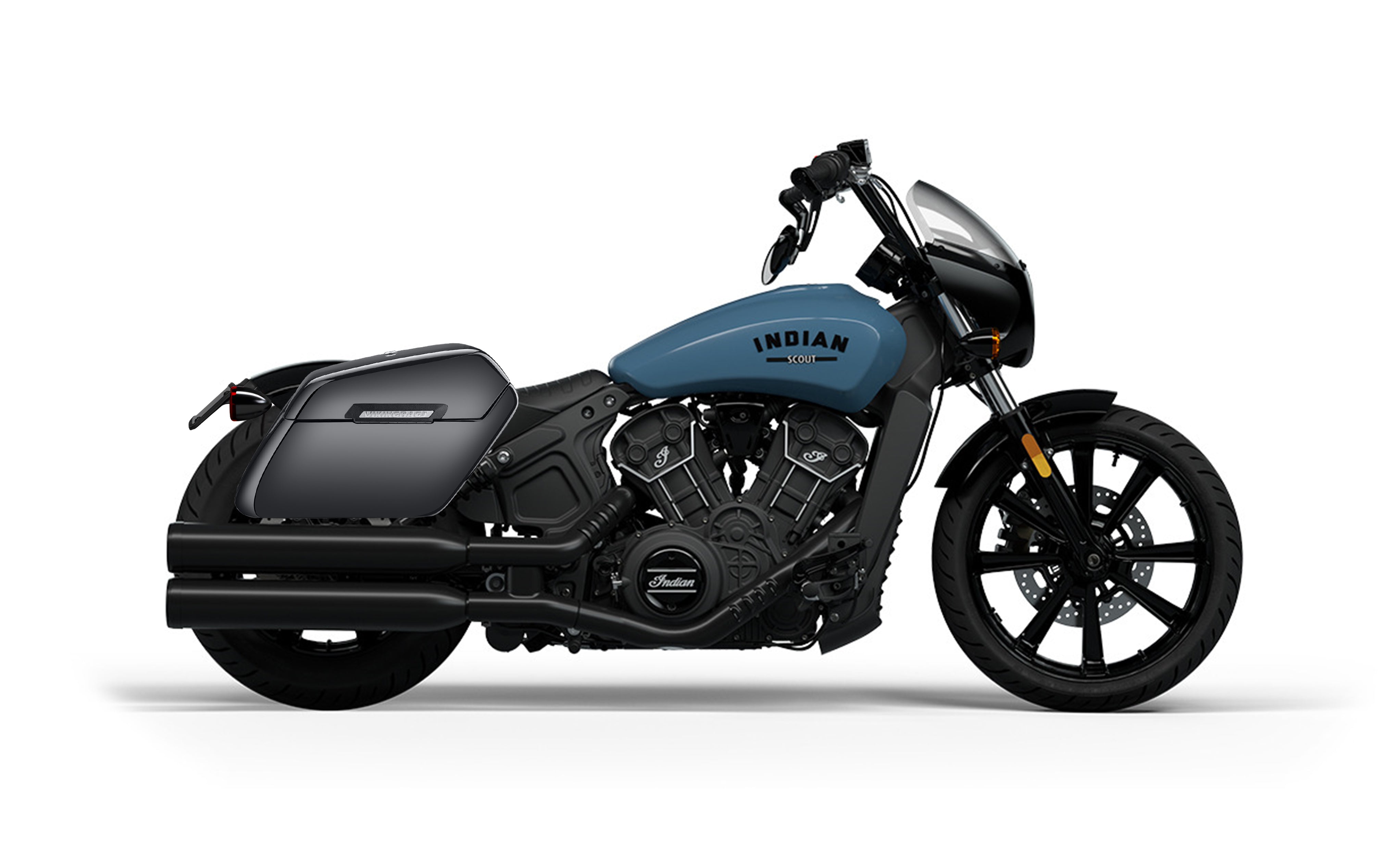 38L - Baldur XL Shock-Cutout Indian Scout Rogue Sixty Painted Hard Saddlebags Bag on Bike @expand