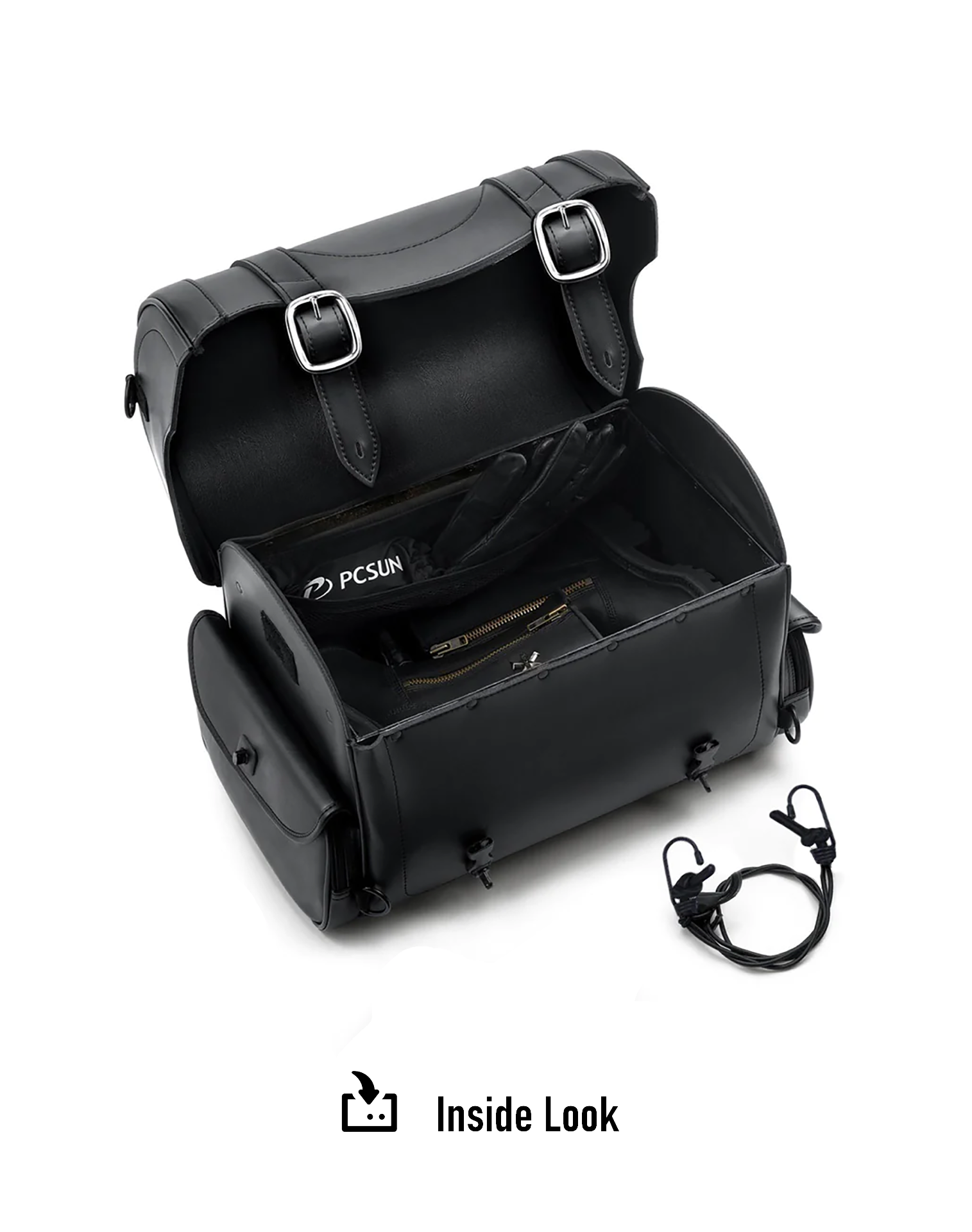 21L Century Medium Indian Leather Motorcycle Sissy Bar Bag