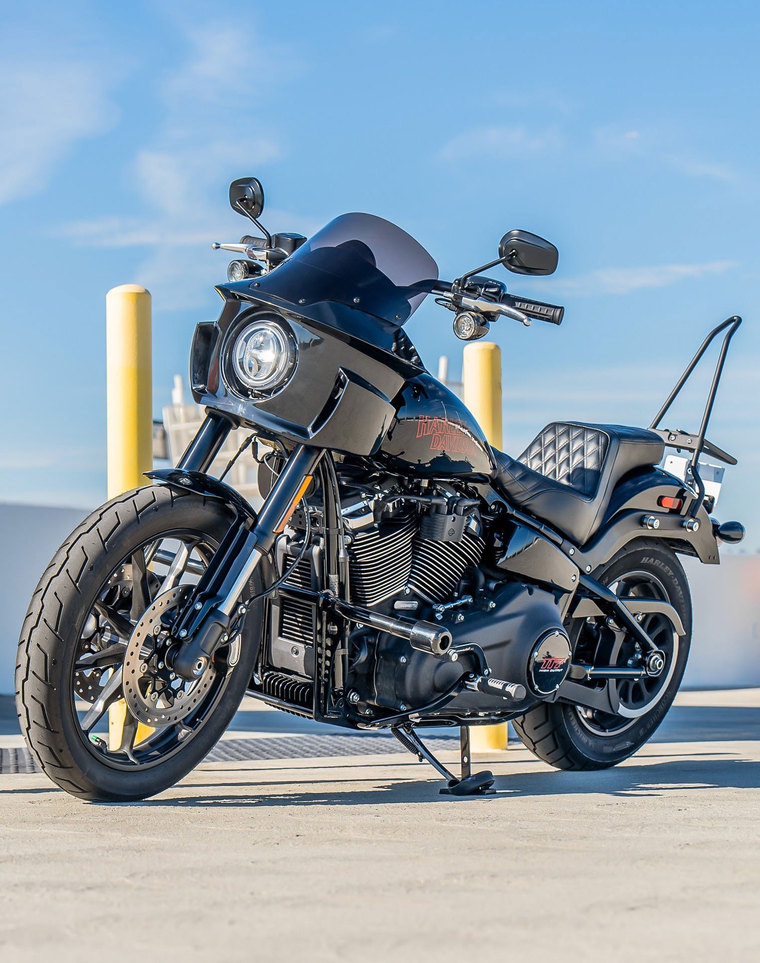 Viking Darkin Motorcycle Fairing For Harley Softail Low Rider S FXLRS Gloss Black Lifestyle