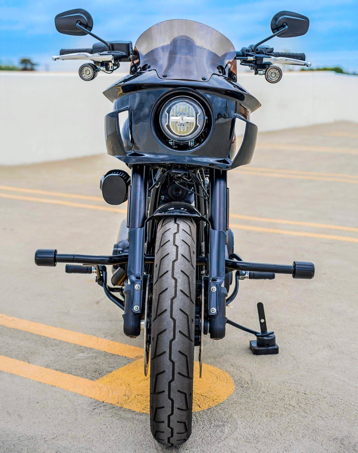 Viking Darkin Motorcycle Fairing For Harley Softail Low Rider S FXLRS Gloss Black Lifestyle