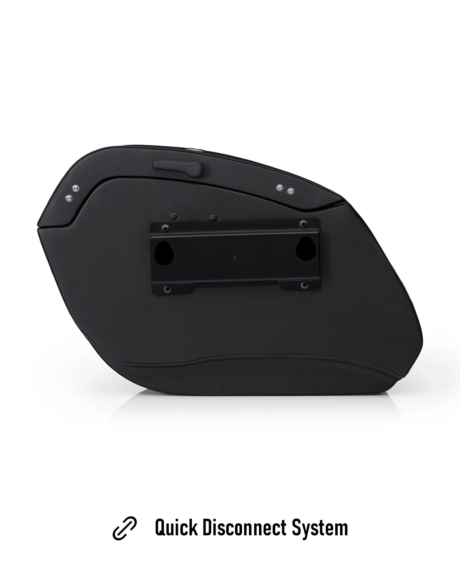 32L - Darkin Large Quick-Mount Leather Wrap Hard Saddlebags for Harley Softail Deadwood Quick Disconnect System