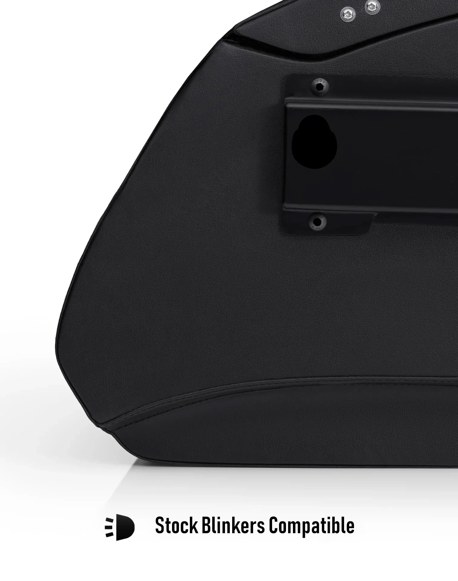 32L - Darkin Large Quick Mount Leather Wrap Hard Saddlebags for Harley Softail Heritage FLHC/S Stock Blinkers Compatible