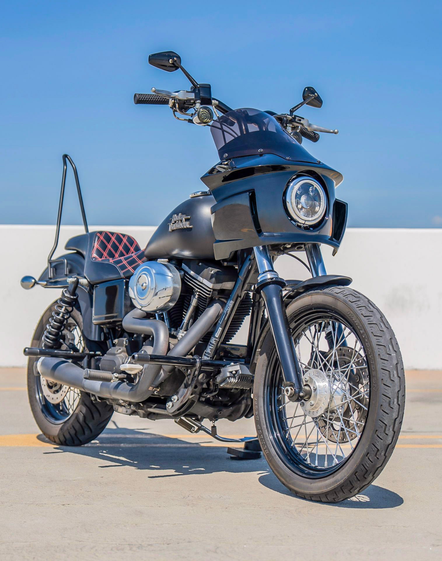 Viking Darkin Motorcycle Fairing for Harley Dyna Low Rider FXDL Gloss Black Lifestyle