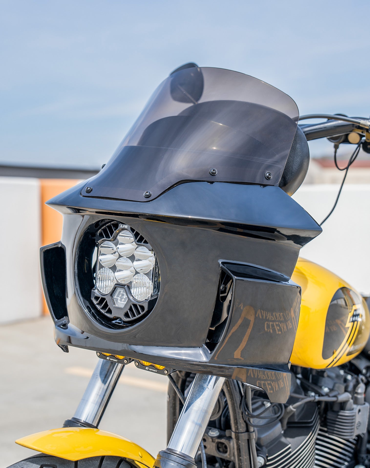 Viking Darkin Motorcycle Fairing for Harley Softail Standard FXST Gloss Black Vertical Lifestyle