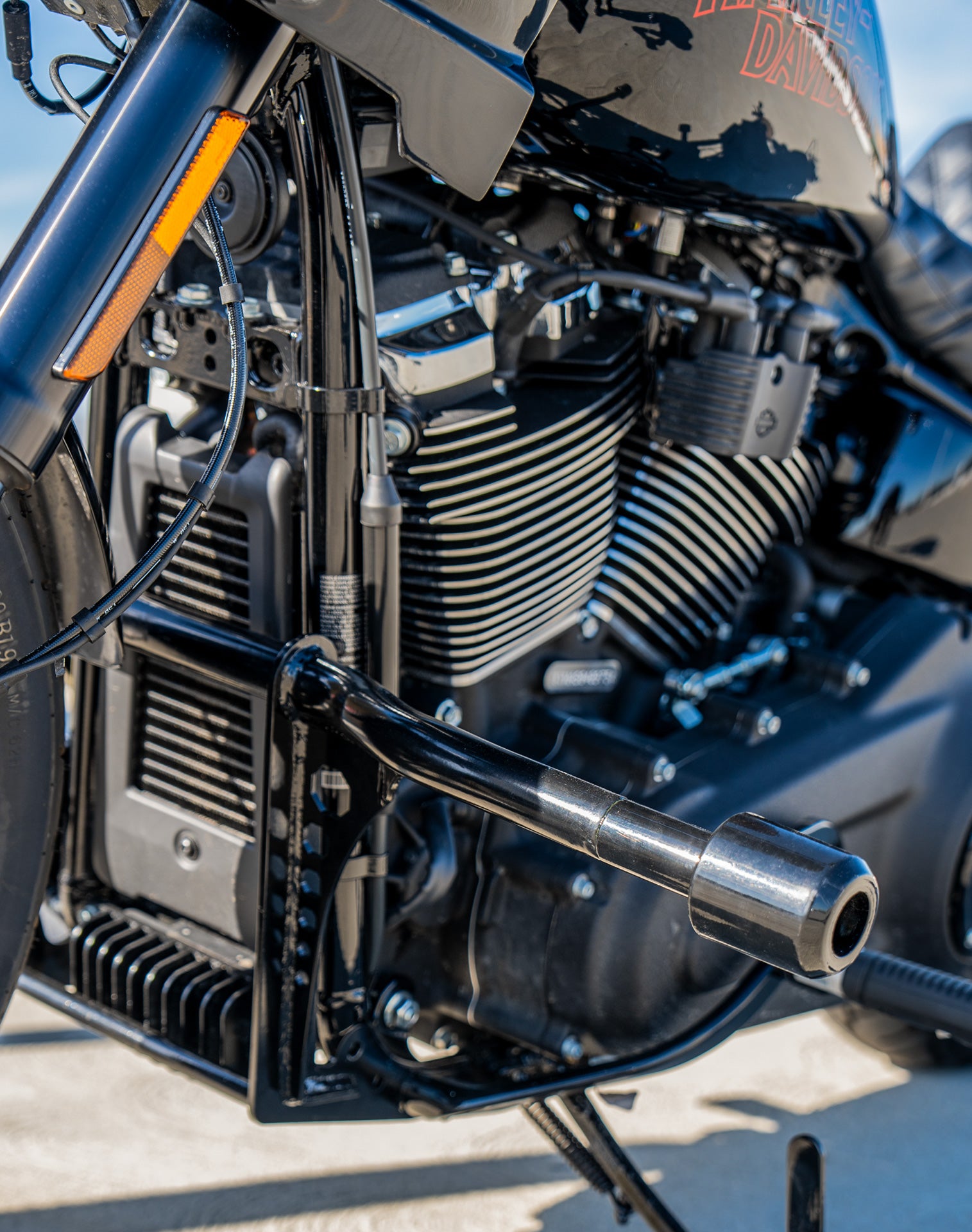 Viking Dominion Crash Bar/ Engine Guard for Harley Softail Low Rider FXLR Gloss Black Lifestyle