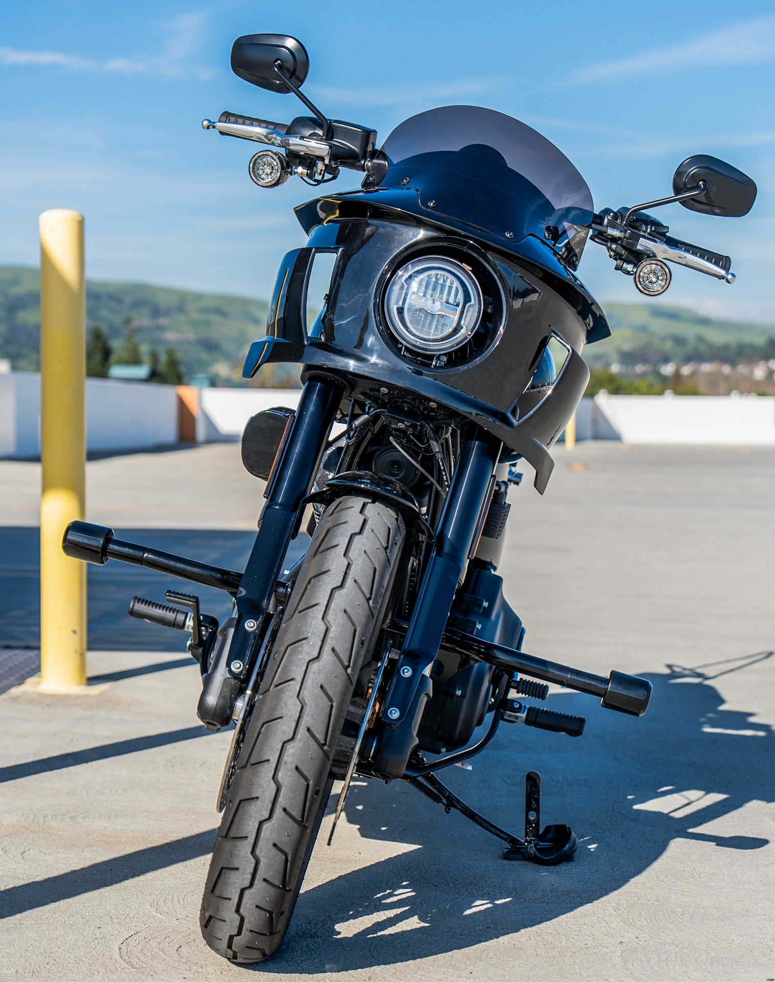 Viking Dominion Gloss Black Harley Softail Low Rider Crash Bar