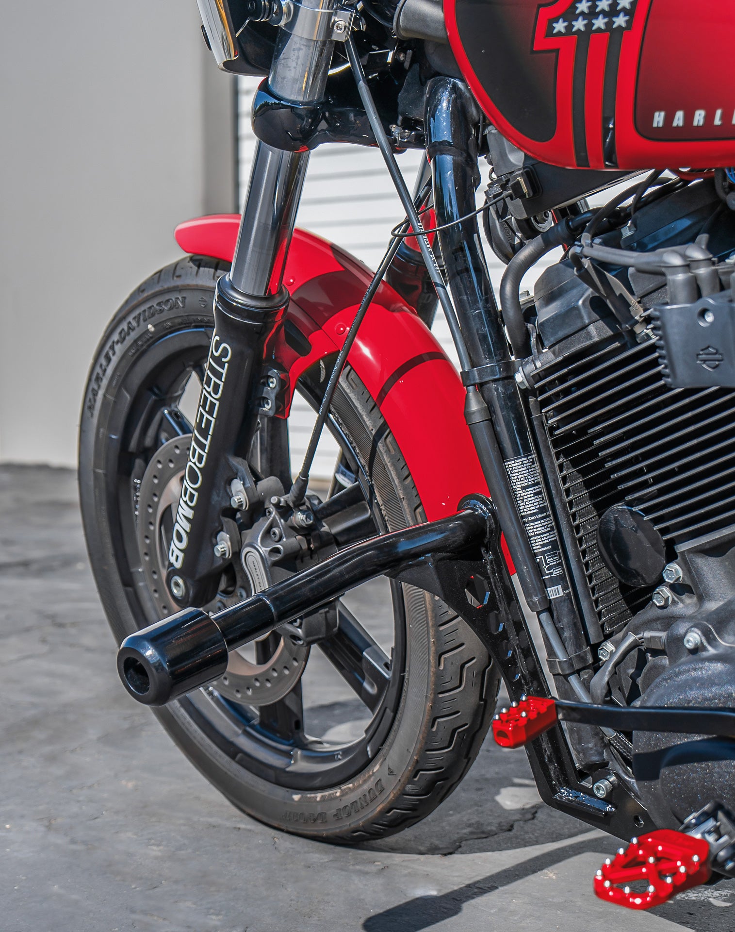 Viking Dominion Crash Bar/ Engine Guard for Harley Softail Low Rider ST FXLRST Gloss Black Lifestyle