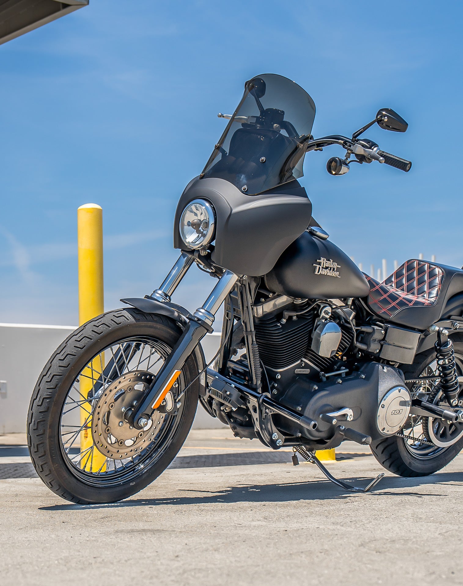 Viking Grimsteel Crash Bar/ Engine Guard for Harley Dyna Wide Glide FXDWG/I Gloss Black Life Style 1