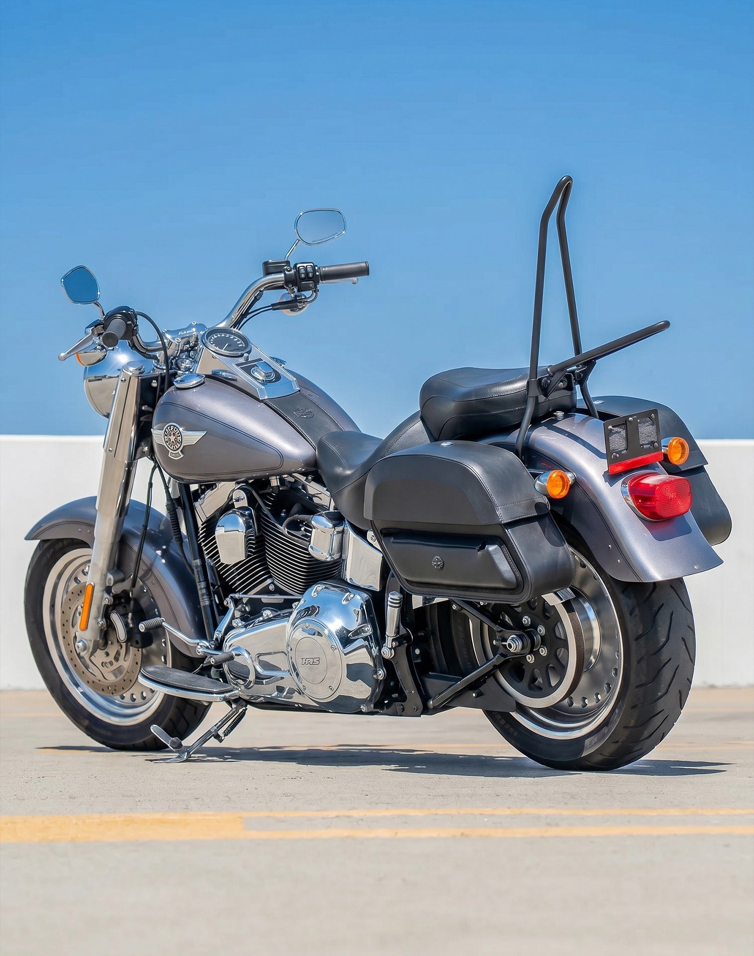 Saddlebags for Harley Softail Fat Boy FLSTF/I - 2017 & Older Vertical 