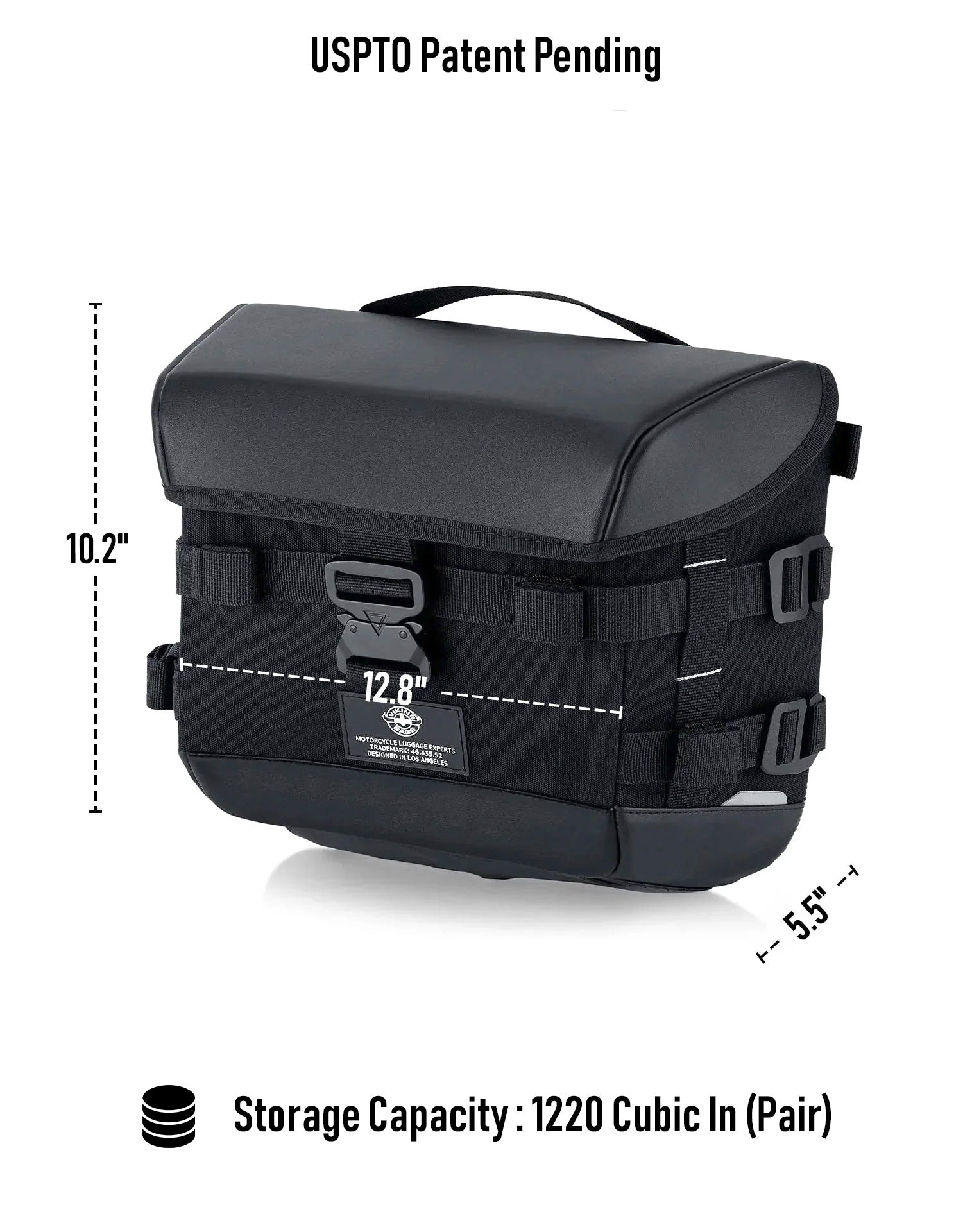 20L - Incognito Quick-Mount Small Harley Softail Slim FLS Motorcycle Saddlebags Storage Capacity