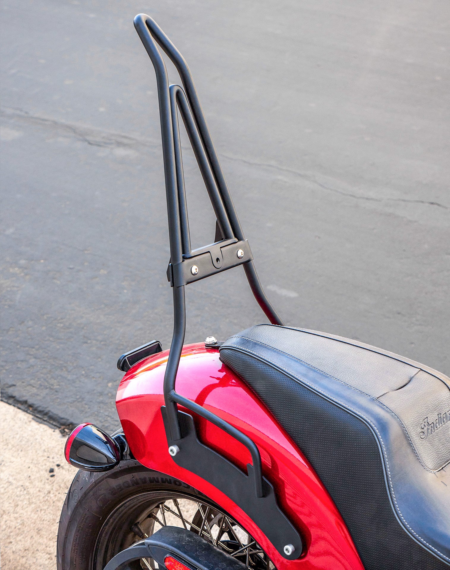 Iron Born Blade 25" Indian Chief Dark Horse (2022+) Sissy Bar with Foldable Luggage Rack Matte Black