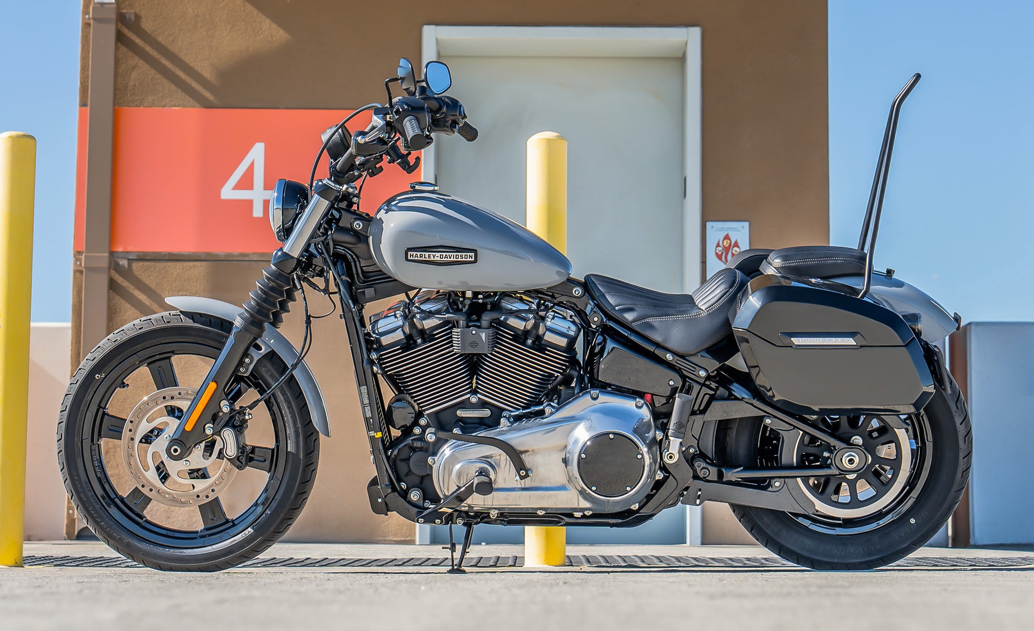 Iron Born Blade 25" Sissy Bar for Harley Softail Deluxe FLDE Matte Black Lifestyle @expand