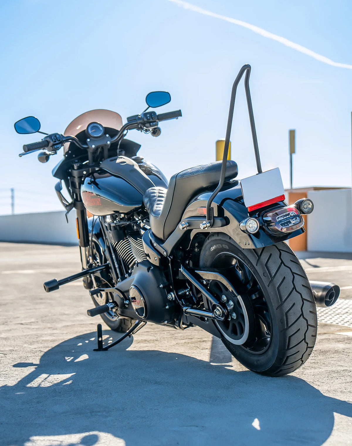 Iron Born Blade 25" Sissy Bar for Harley Softail Low Rider S FXLRS Matte Black Lifestyle