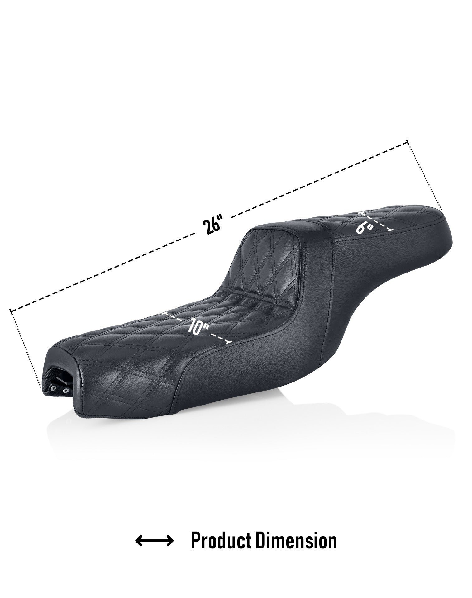 Iron Born Diamond Stitch 2-Up Seat For Harley Sportster 883 Iron XL883N Black Product Dimension