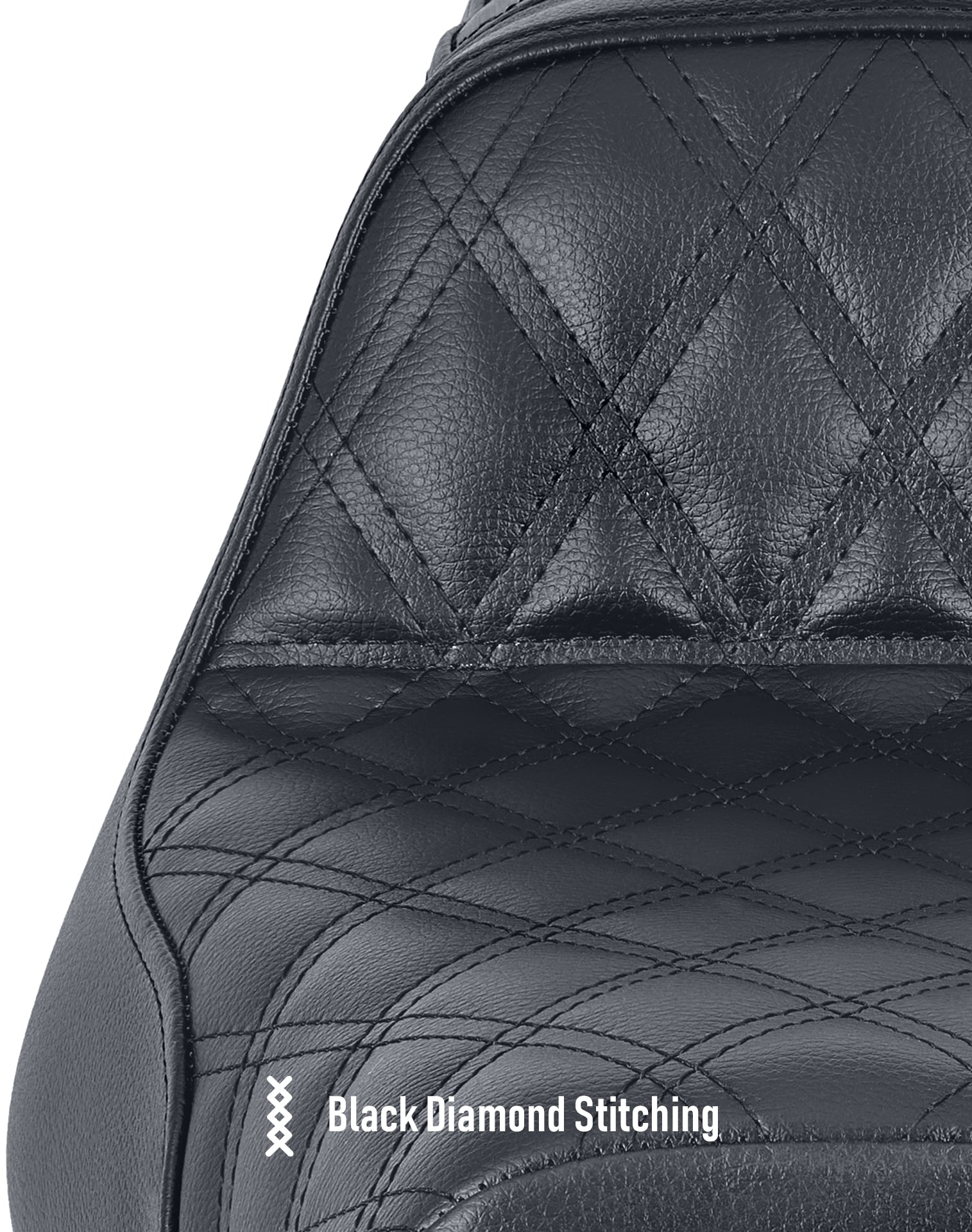 Iron Born Diamond Stitch 2-Up Seat For Harley Sportster 883 Iron XL883N Black Black Diamond Stitching