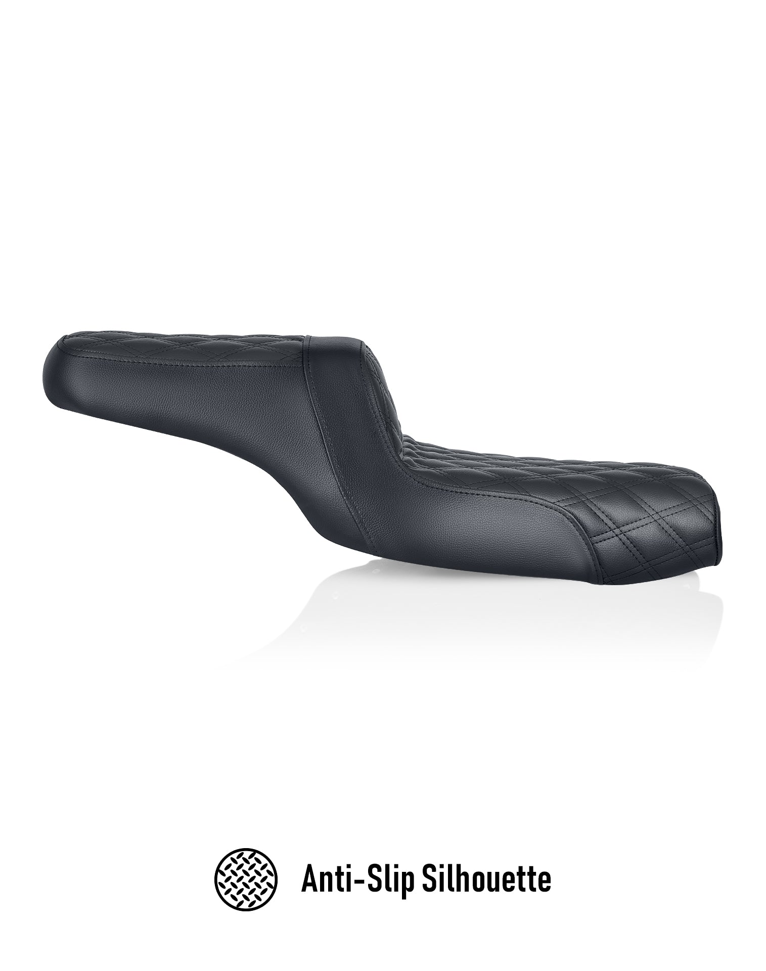 Iron Born Diamond Stitch 2-Up Seat For Harley Sportster 883 Iron XL883N Black Anti-Slip Silhouette