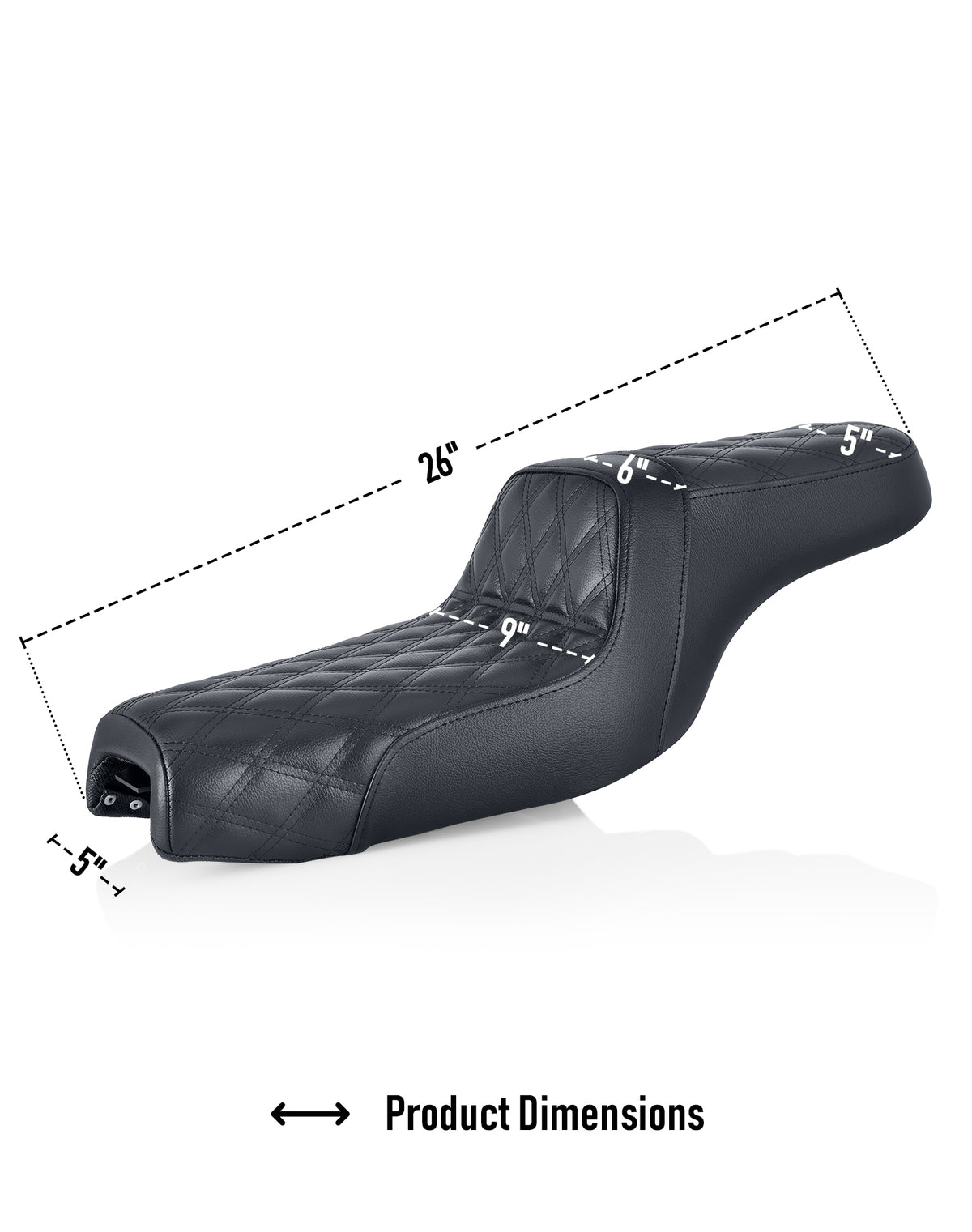 Iron Born Diamond Stitch 2-Up Seat For Harley Sportster 883 Low XL883L Black