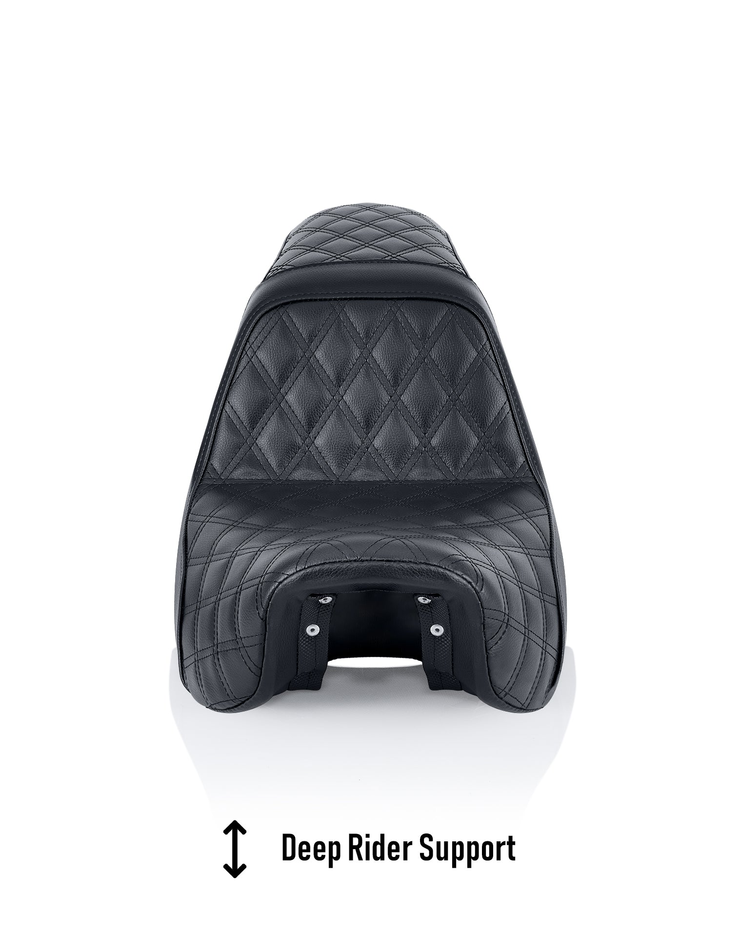 Iron Born Diamond Stitch 2-Up Seat For Harley Sportster Nightster RH975/S Black Deep Rider Support