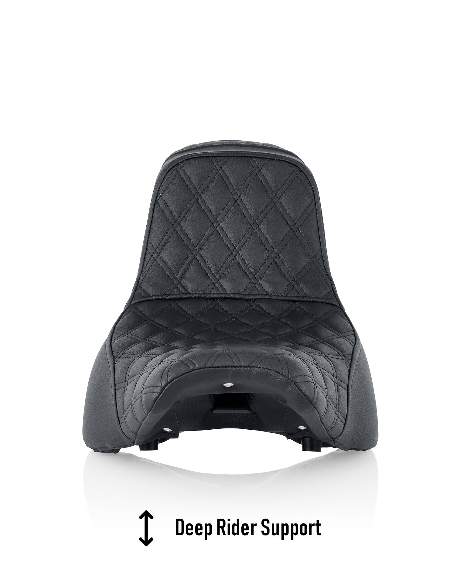 Iron Born Diamond Stitch 2-Up Seat for Harley Softail Deadwood Deep Rider Support
