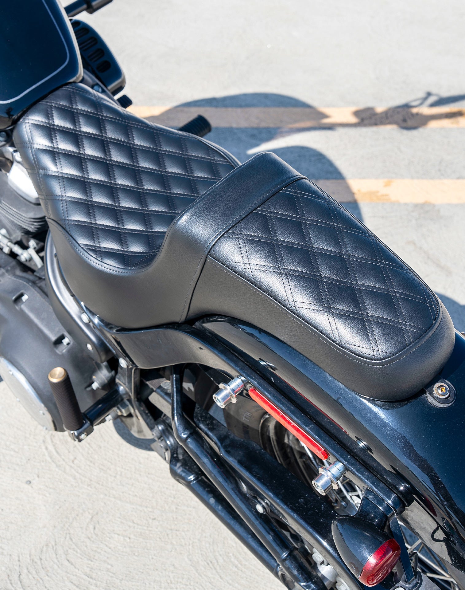 Iron Born Diamond Stitch 2-Up Seat for 2018+ Harley Softail Street Bob FXBB/S Lifestyle 2