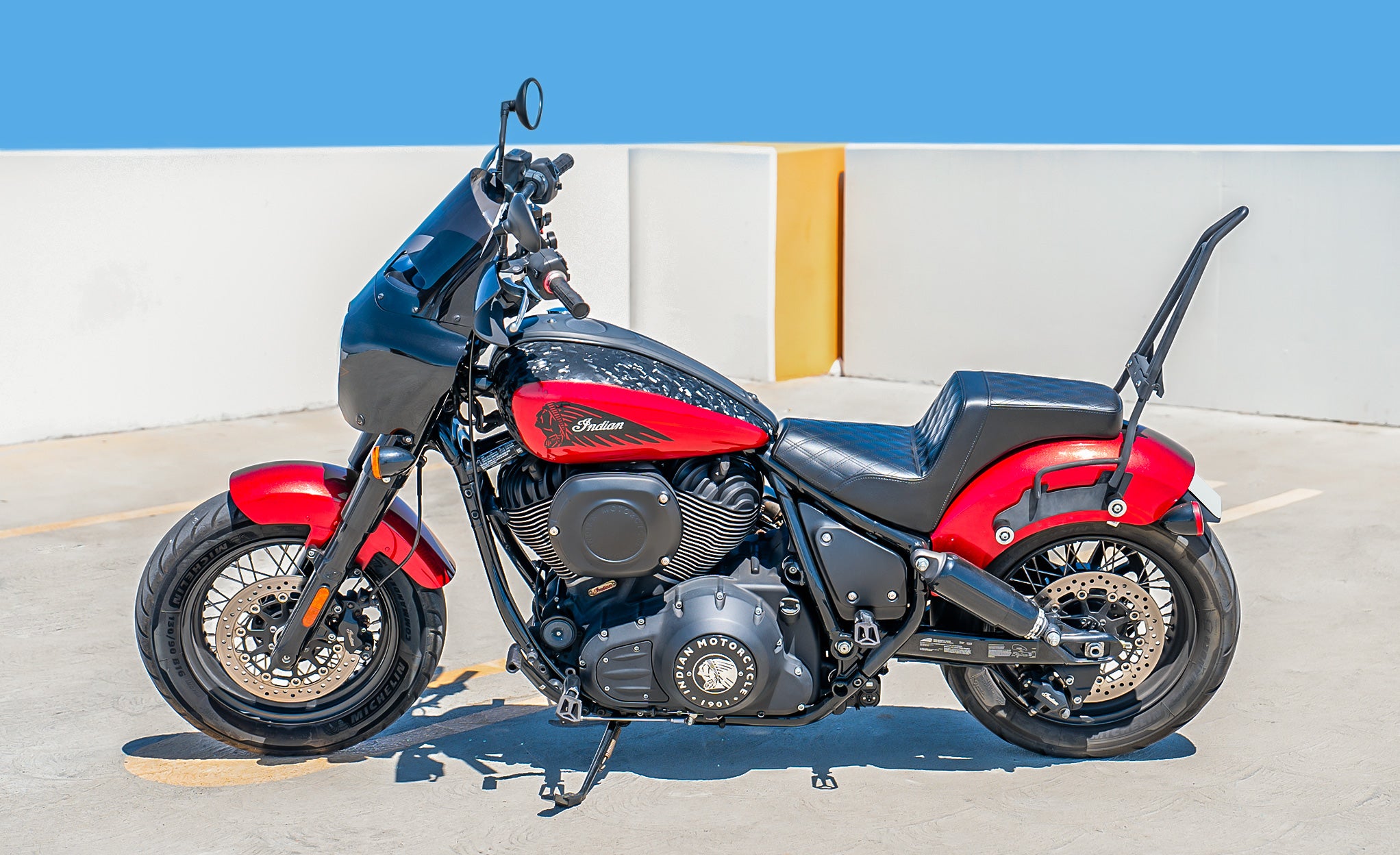 Iron Born Diamond Stitch Indian Sport Chief RT 2-Up Seat Black Lifestyle @expand