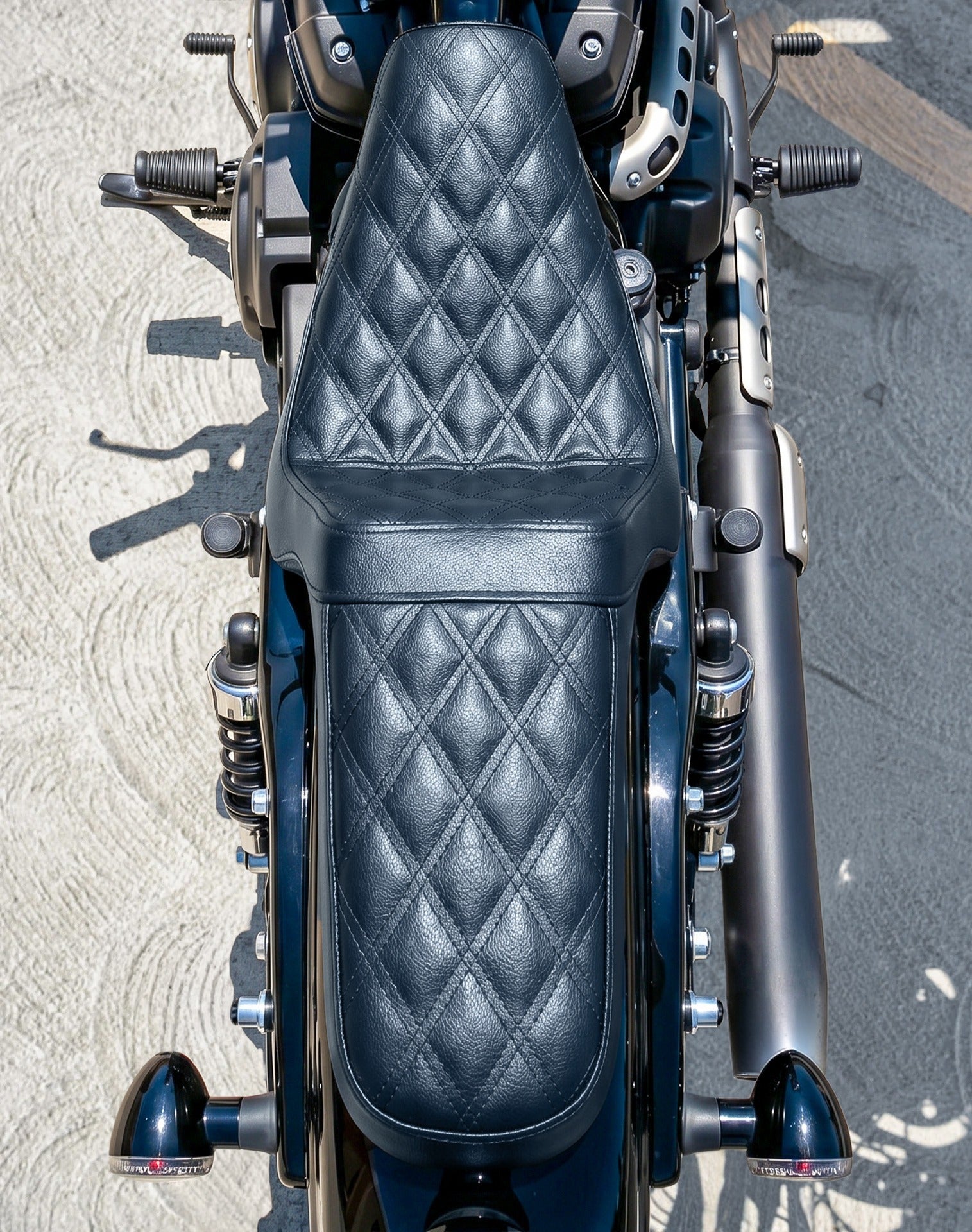 Iron Born Diamond Stitch Yamaha Bolt 2-Up Seat Black