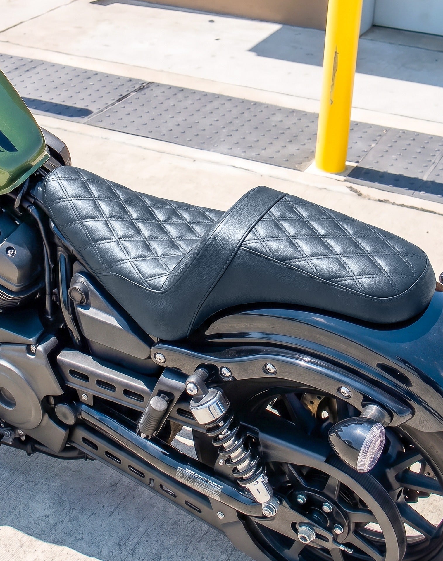 Iron Born Diamond Stitch Yamaha Bolt 2-Up Seat Black