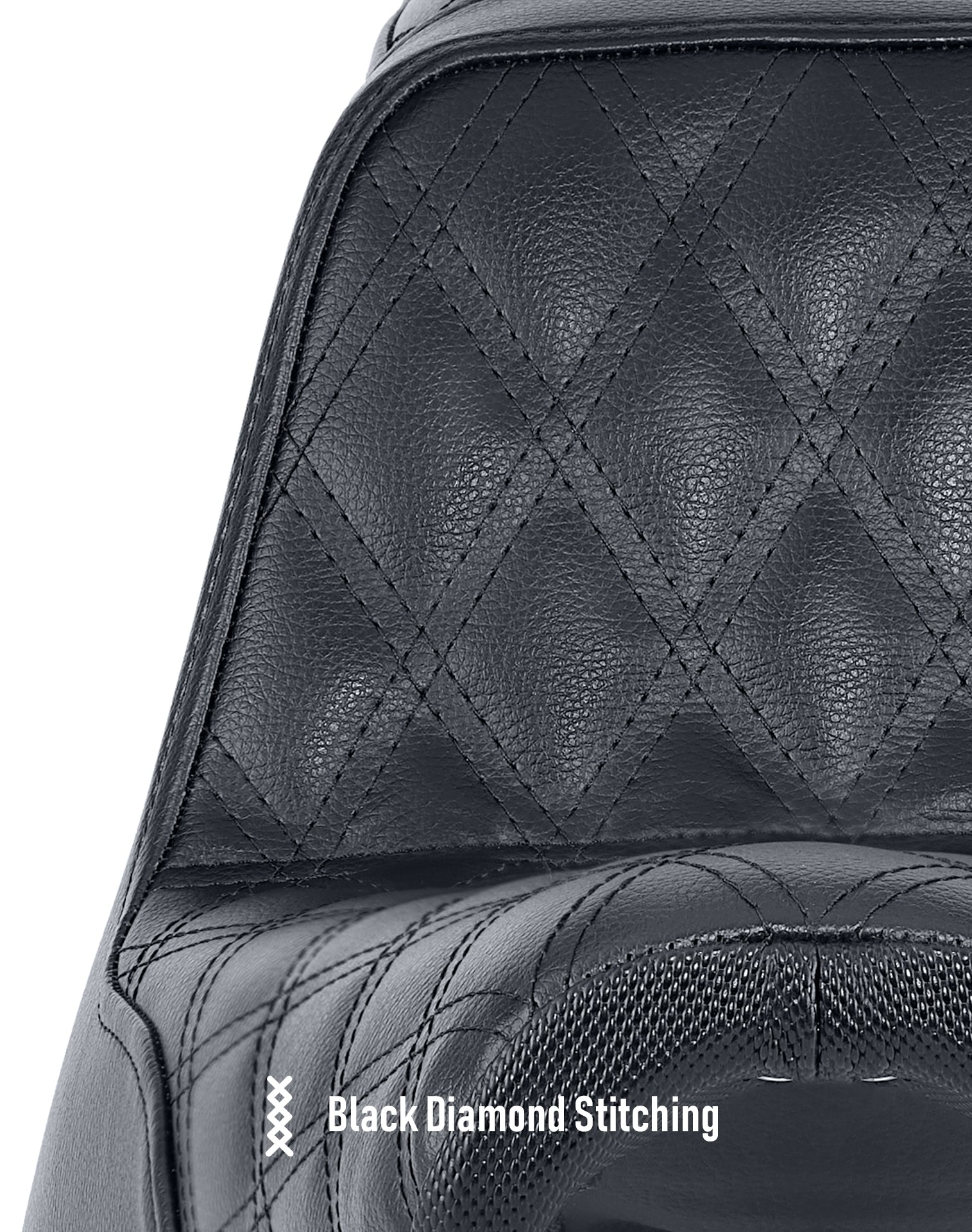 Iron Born Diamond Stitch Yamaha Bolt 2-Up Seat Black