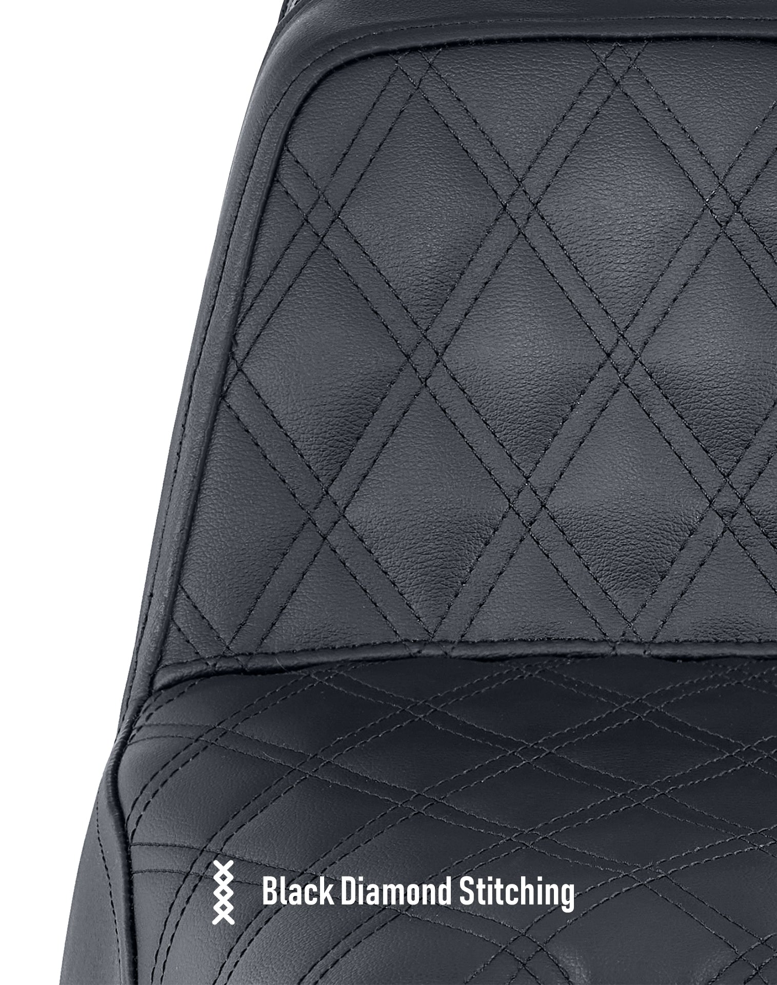 Iron Born Diamond Stitch Indian Scout Bobber 2-Up Seat Black Black Diamond Stitching