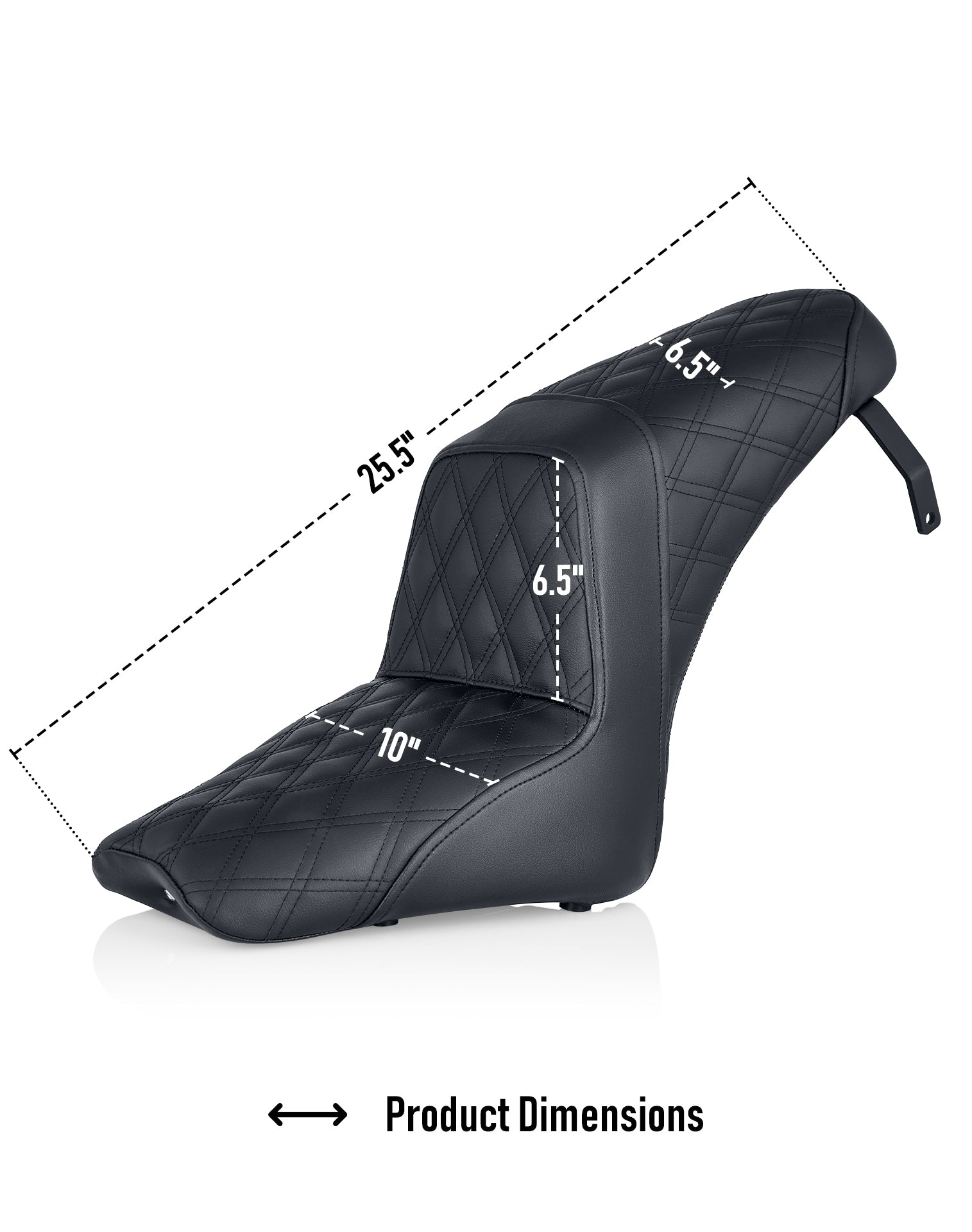 Iron Born Diamond Stitch Indian Scout Bobber 2-Up Seat Black Products Dimensions