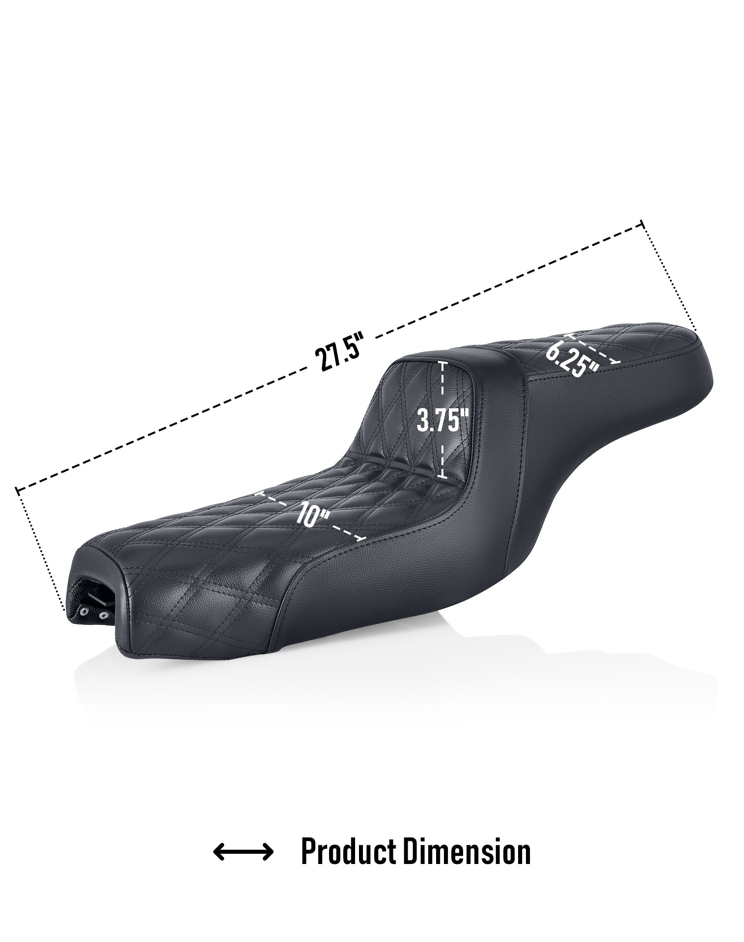 Iron Born Diamond Stitch 2-Up Seat For Harley Sportster Superlow XL883L Black Product Dimension