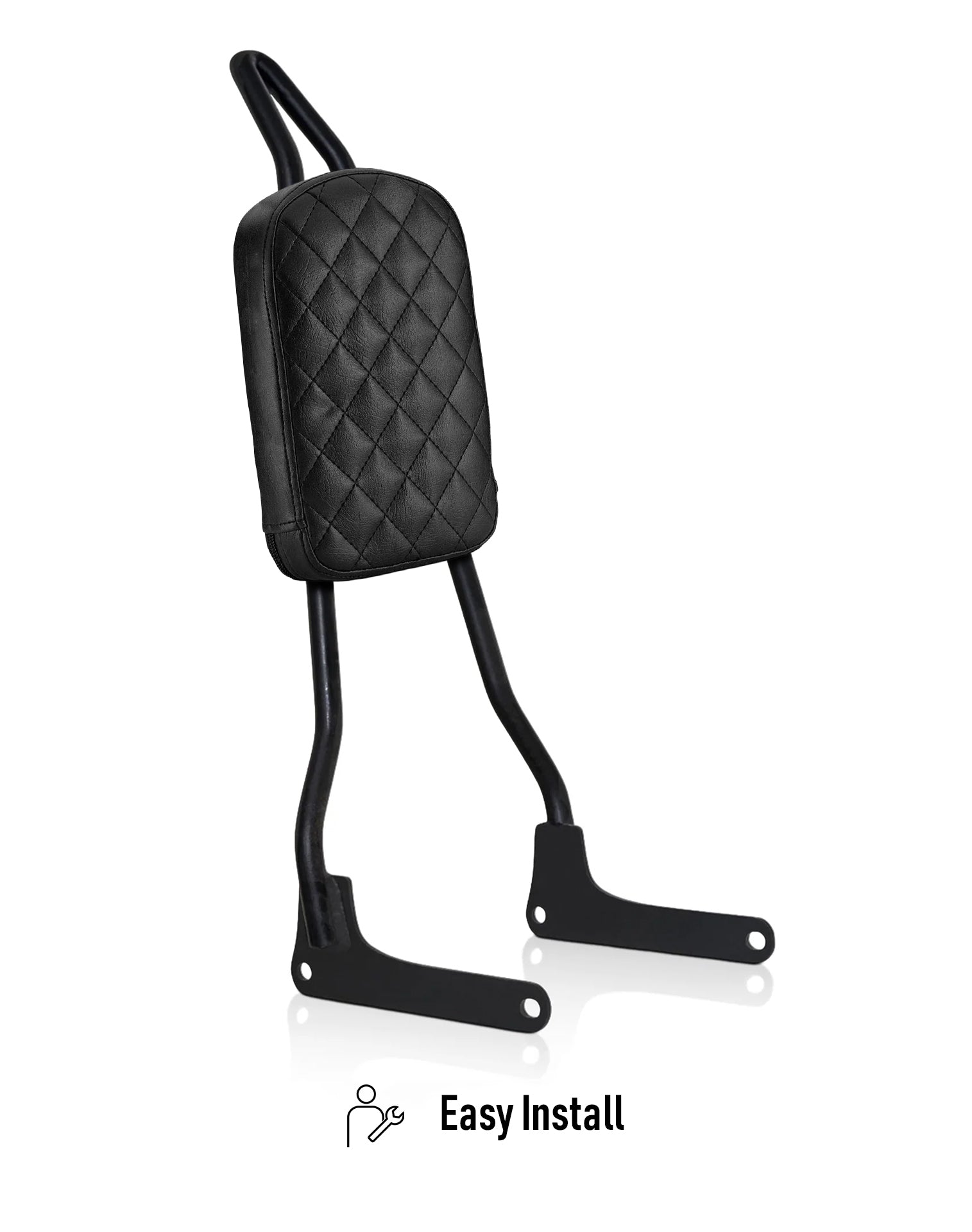 Viking Iron Born Diamond Stitch Leather Tall Motorcycle Sissy Bar Pad Easy Install