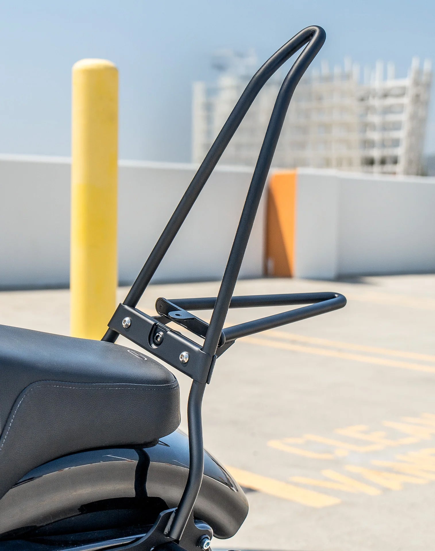 Iron Born Blade 25" Sissy Bar with Foldable Luggage Rack for Harley Sportster Forty Eight Matte Black