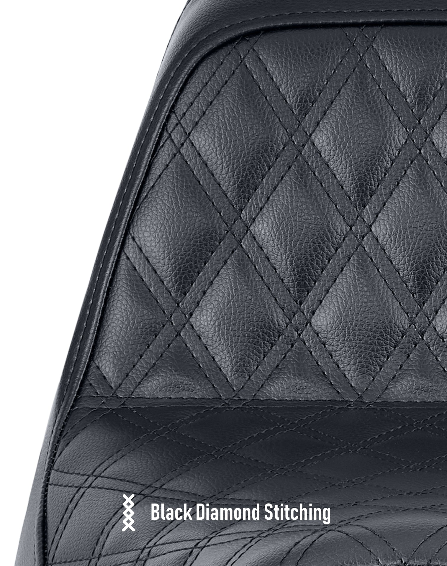 Iron Born Diamond Stitch 2-Up Seat for Harley Dyna Street Bob FXDB/I Black Black Diamond Stitching