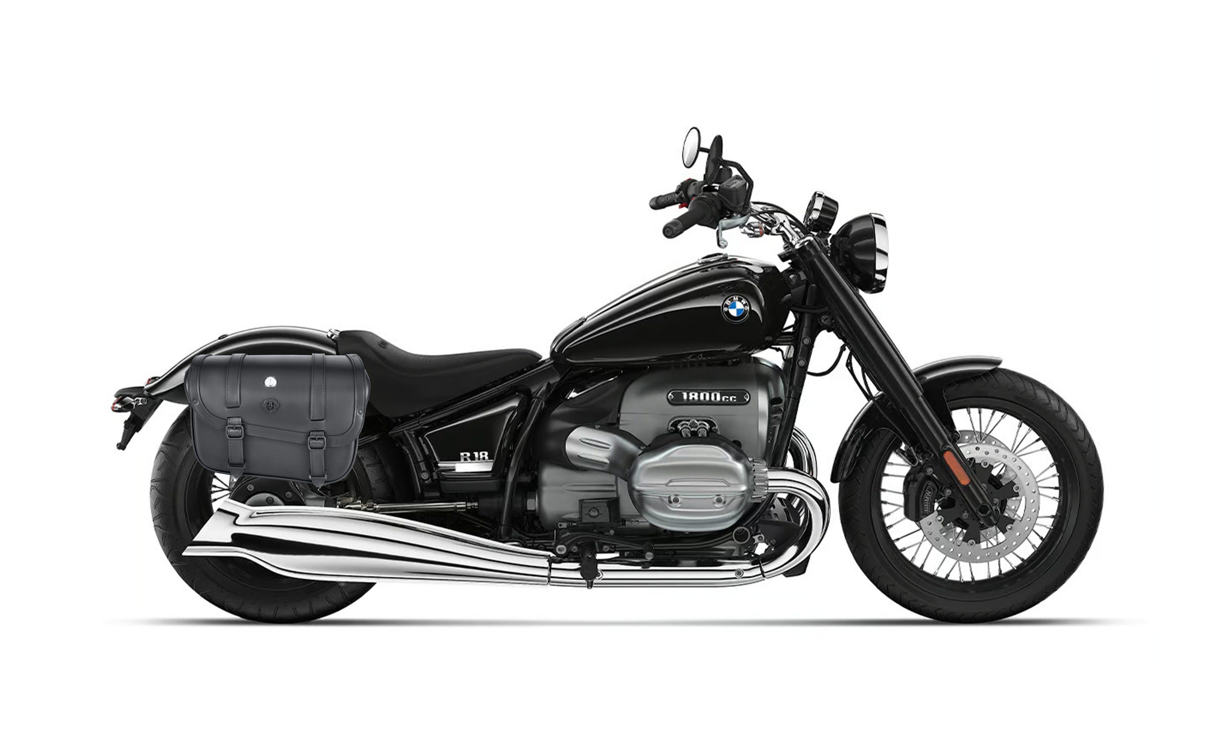 30L - Kronan Large BMW R18 Leather Saddlebags Bag on Bike @expand