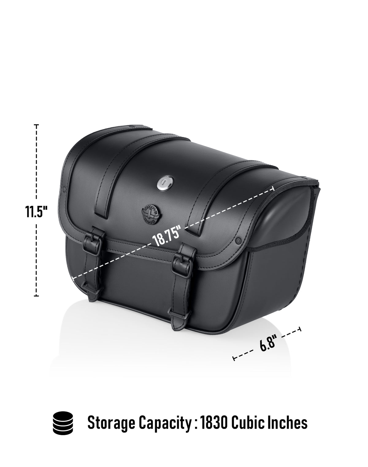 30L - Kronan Large Kawasaki Vulcan 900 Custom Motorcycle Leather Saddlebags Storage Capacity 