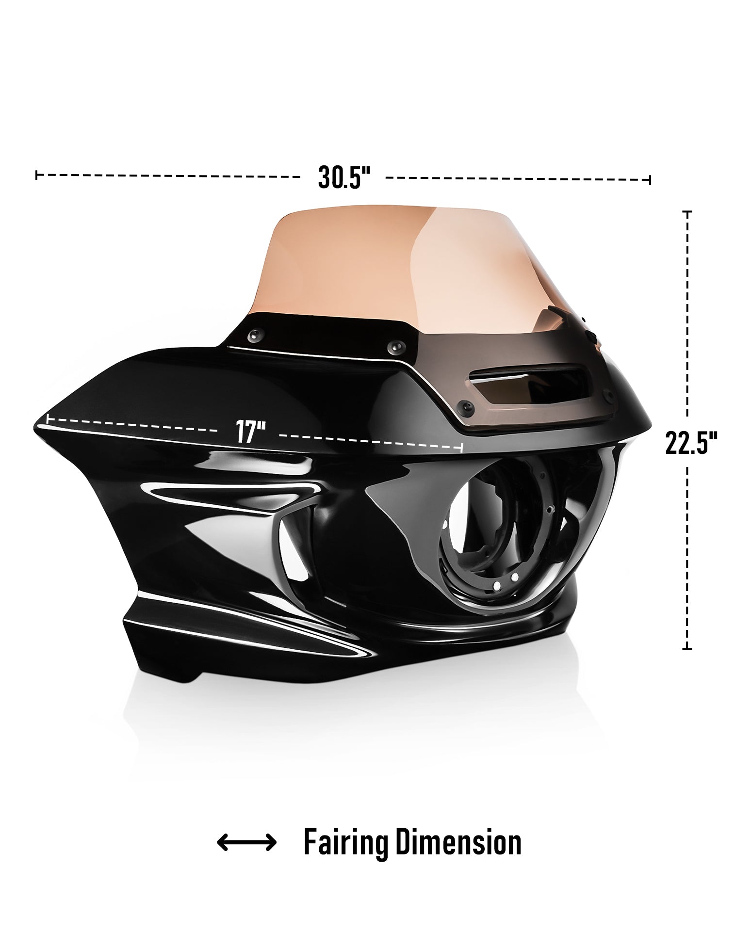 Viking Maverick Motorcycle Fairing For Harley Softail Low Rider S FXLRS Gloss Black Fairing Dimension