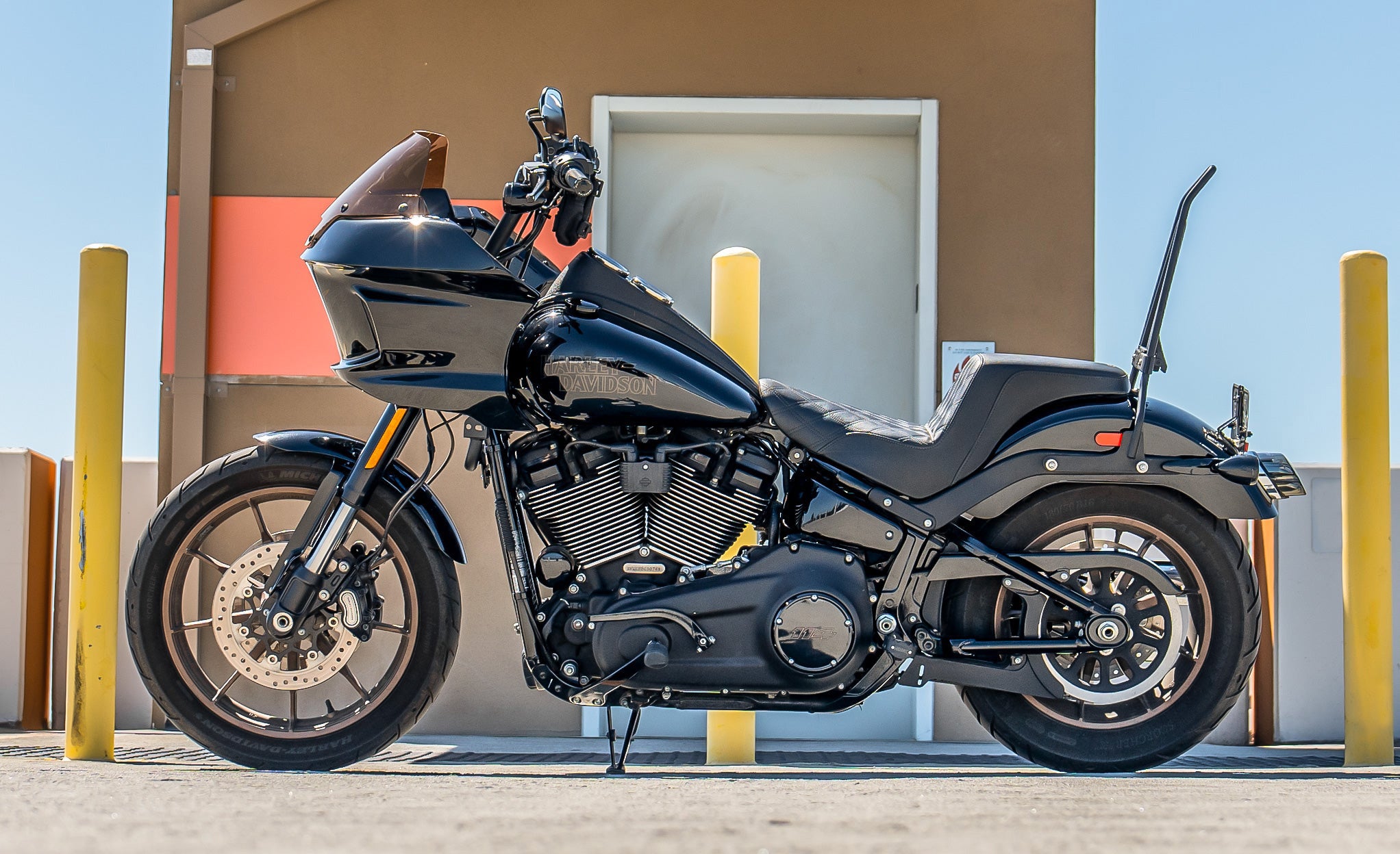 Viking Maverick Motorcycle Fairing For Harley Softail Low Rider S FXLRS Gloss Black Lifestyle @expand