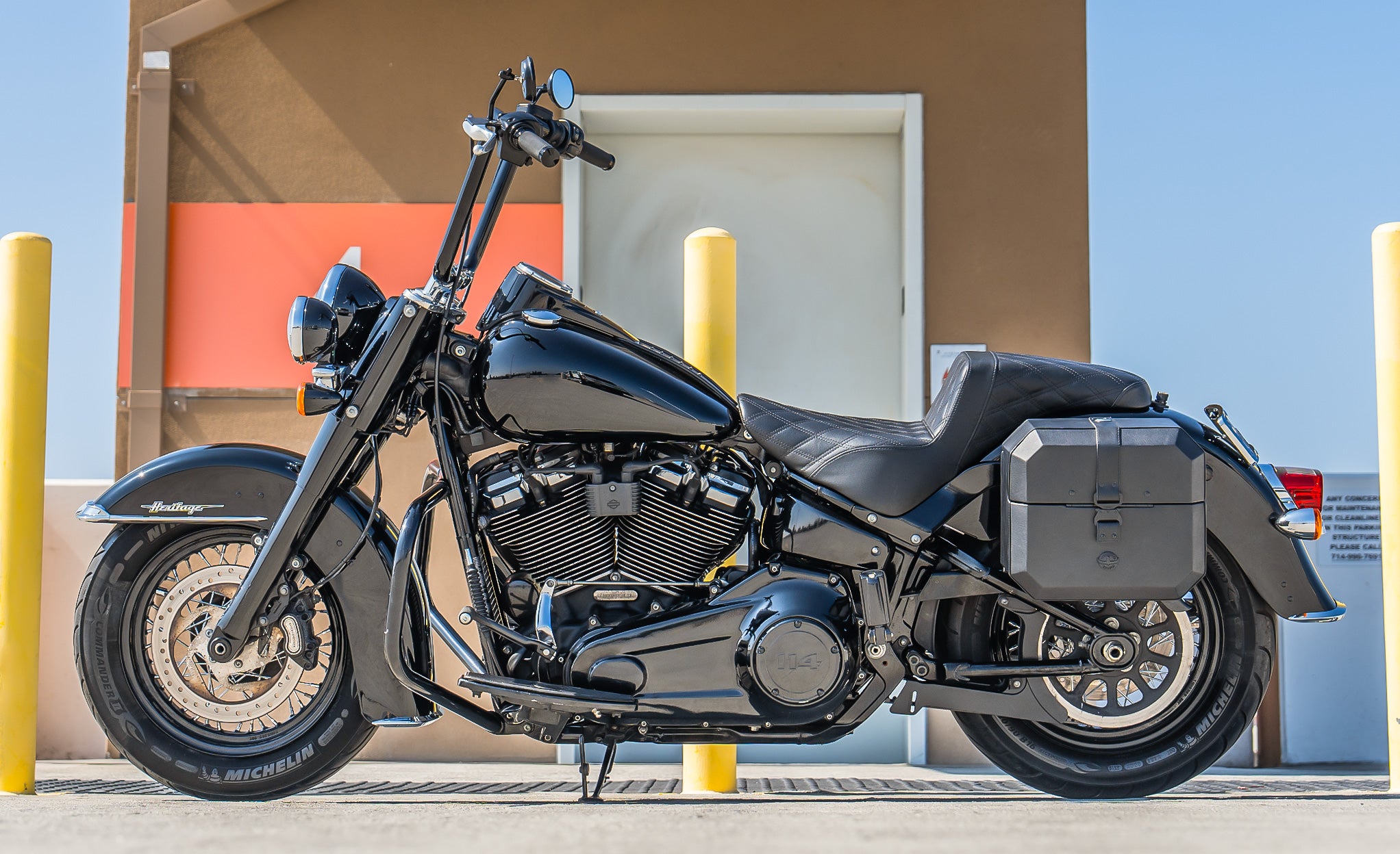 Viking 40L Lamellar Raven XL Harley Softail Heritage FLHC/S