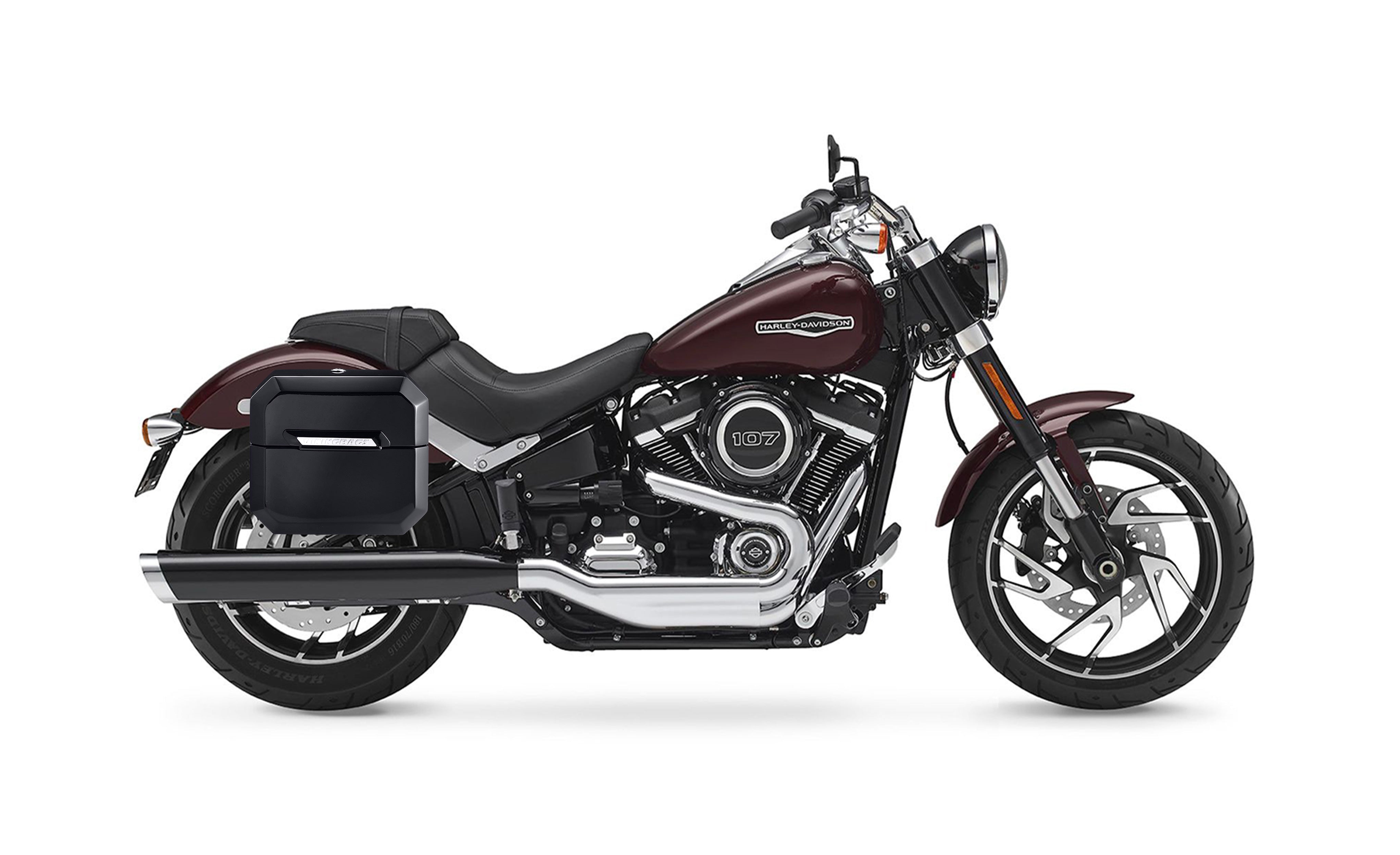 20L - Outlaw Quick-Mount Small Harley Softail Sport Glide Painted Hard Saddlebags American Engineering @expand