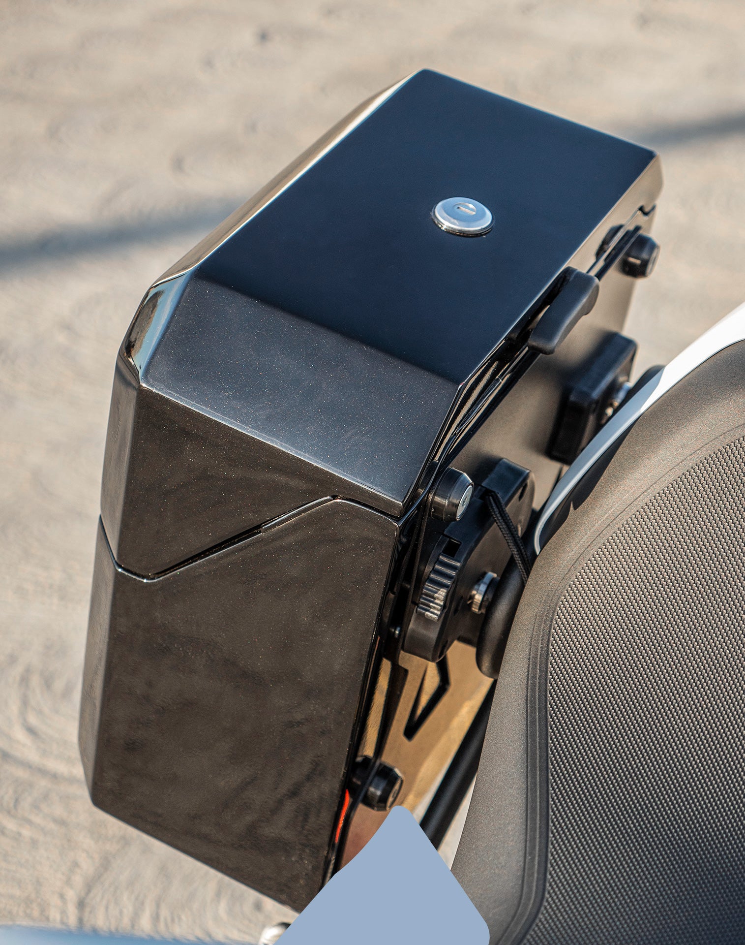 30L - Outlaw Quick Mount Medium Ducati Monster 797 Painted Hard Saddlebags Life style 3