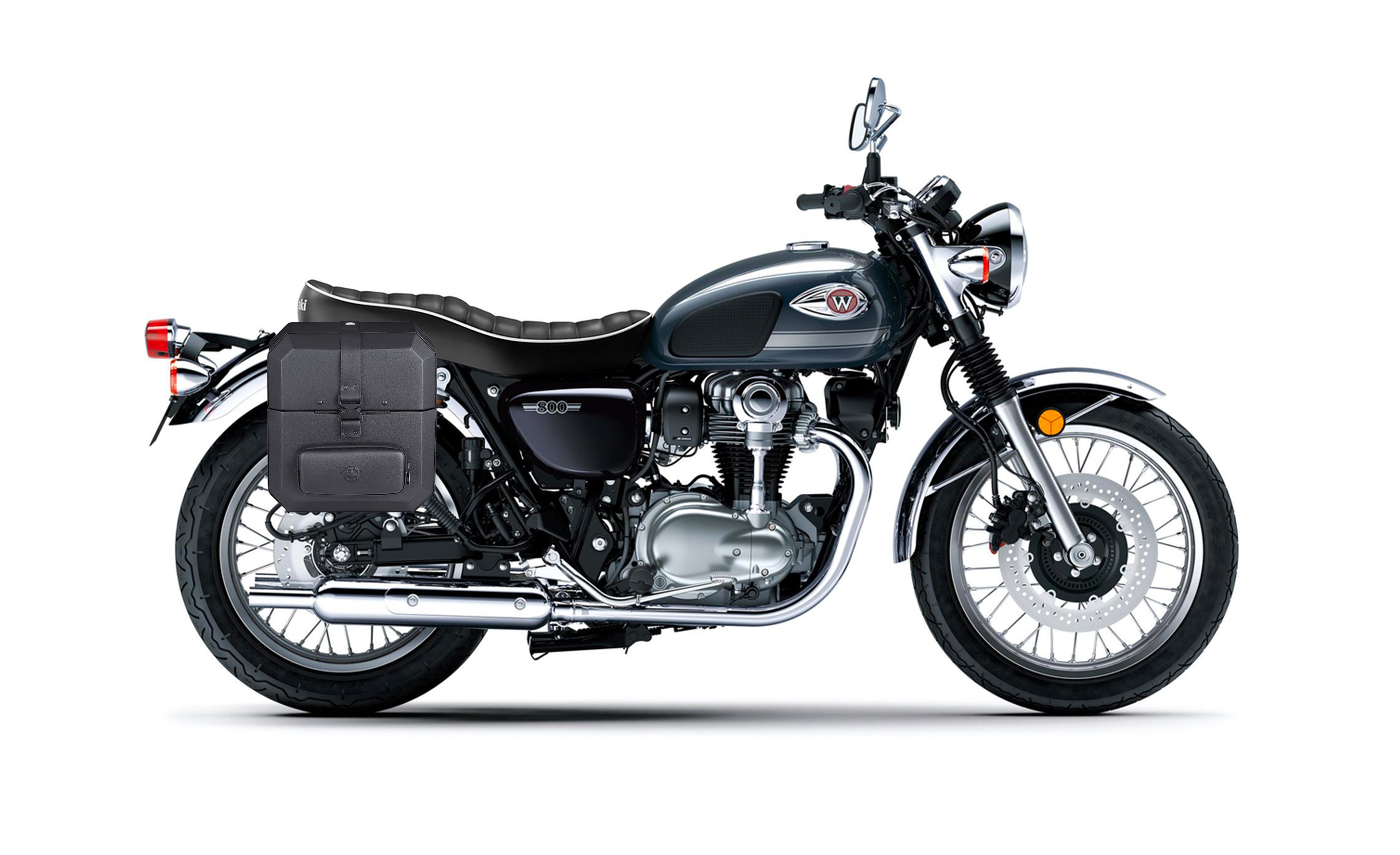 30L - Outlaw Quick-Mount Medium Kawasaki W800 Hard Saddlebags Bag on Bike @expand