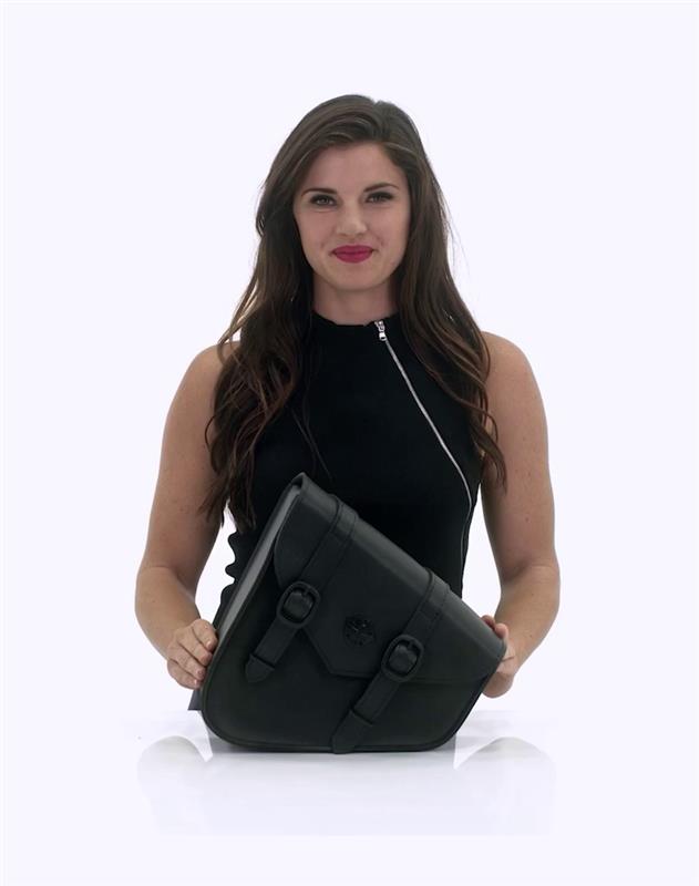 5L - Dark Age Plain Leather Motorcycle Solo Bag For Harley Softail Video