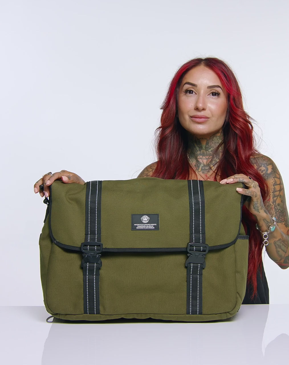 Viking Duotone Medium Green/Black Motorcycle Messenger Bag VikingBags