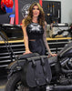 45L - Wilder XL Roll-Top Quick-Mount Shock-Cut Saddlebags For Harley Dyna
