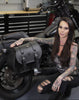 30L - Wraith Large Quick-Mount Shock Cutout Leather Saddlebags