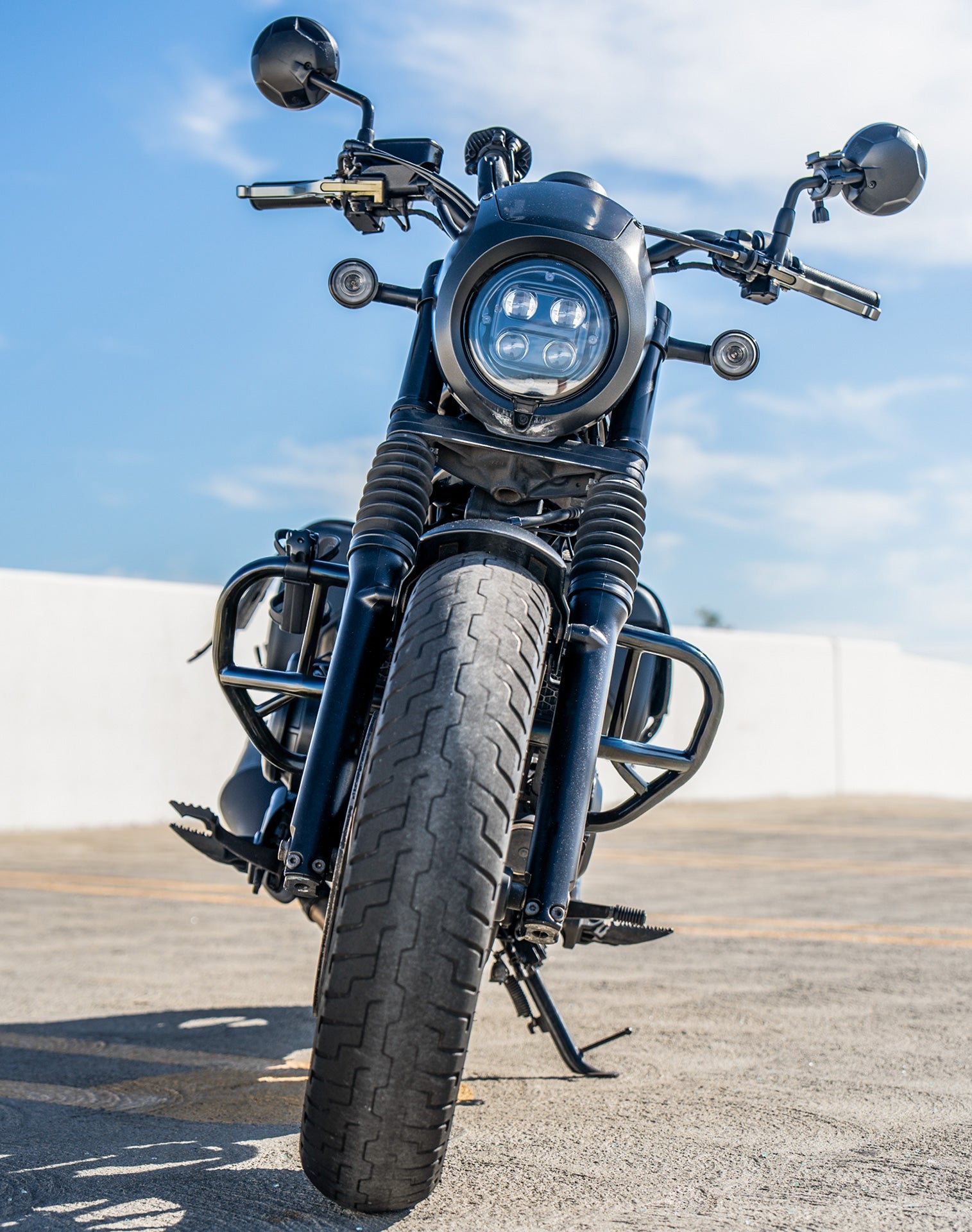 Viking Rampage Honda Rebel 300/ABS CMX300 Crash Bar/ Engine Guard Gloss Black Lifestyle