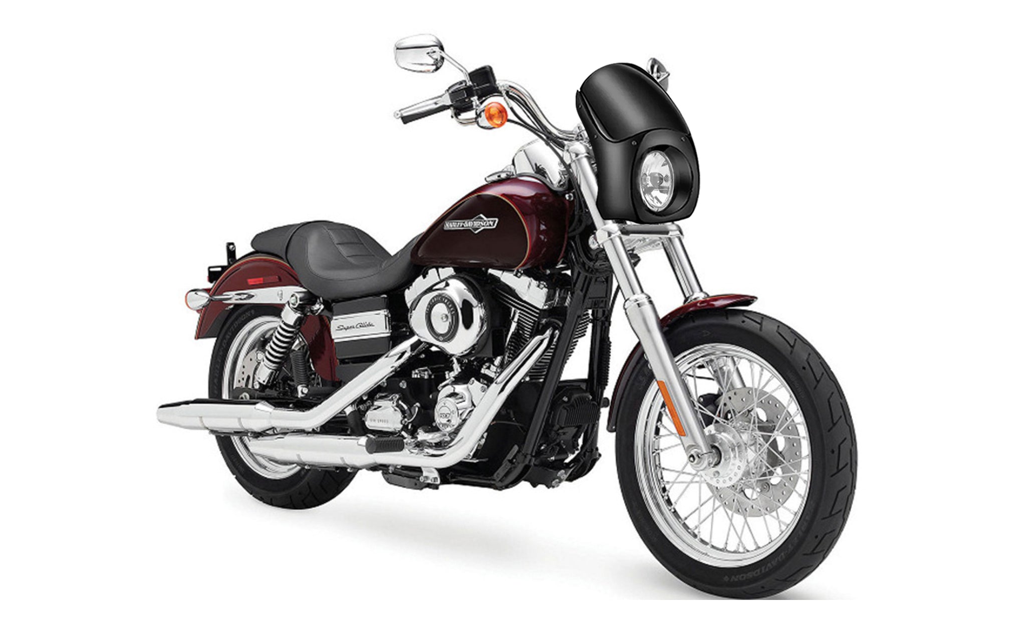 Viking Bronco Motorcycle Fairing For Harley Dyna Super Glide Custom FXDC/I Gloss Black