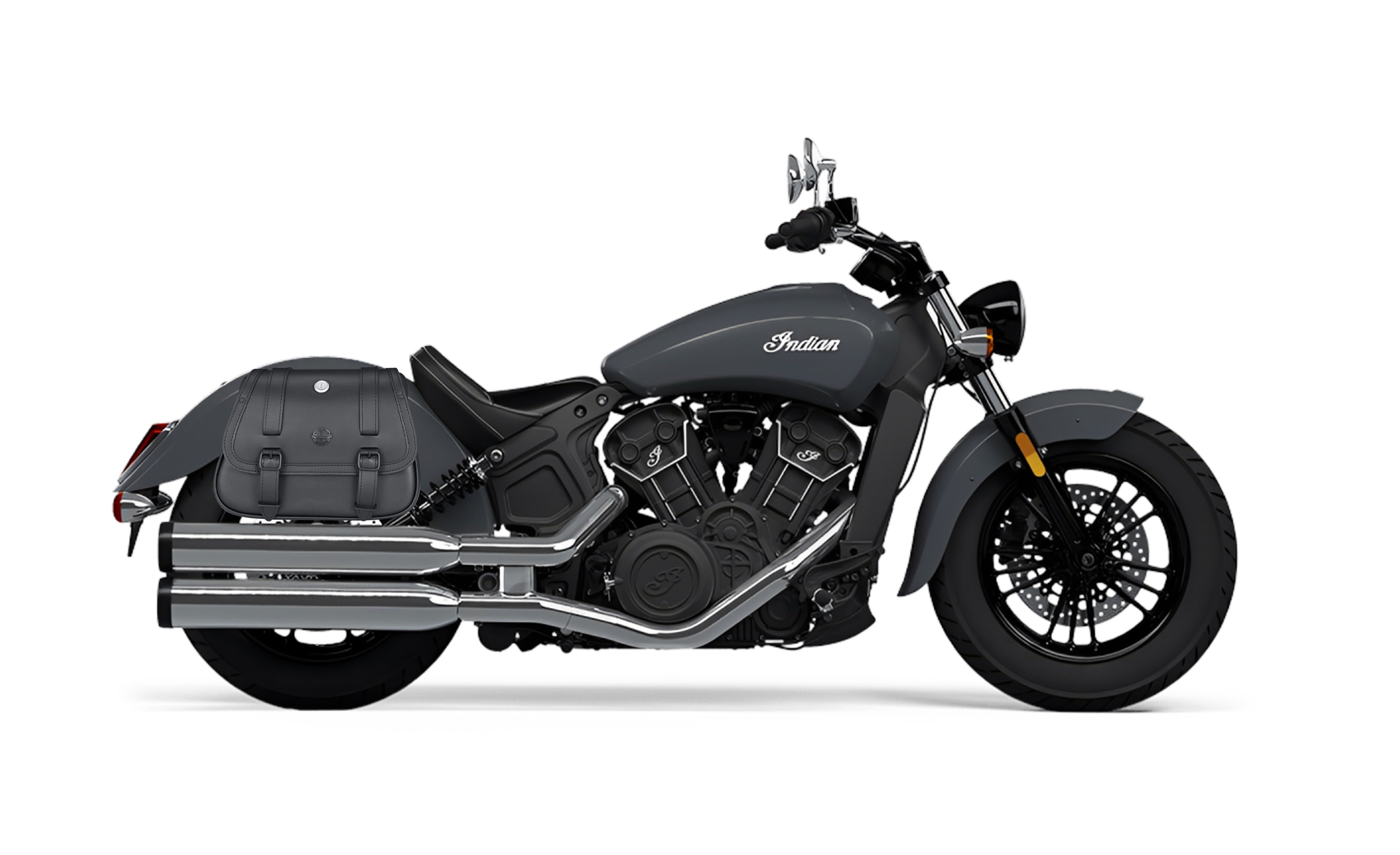 25L - SpiritBlade Large Indian Scout Sixty Leather Saddlebags Bag on Bike Image @expand