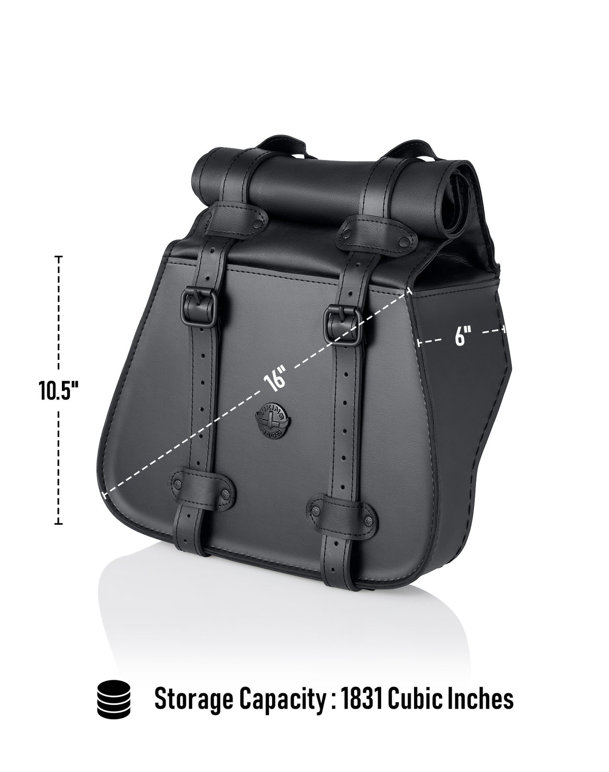 30L - SpiritBlade Roll-Top Large Kawasaki Vulcan 900 Classic Motorcycle Leather Saddlebags Storage Capacity